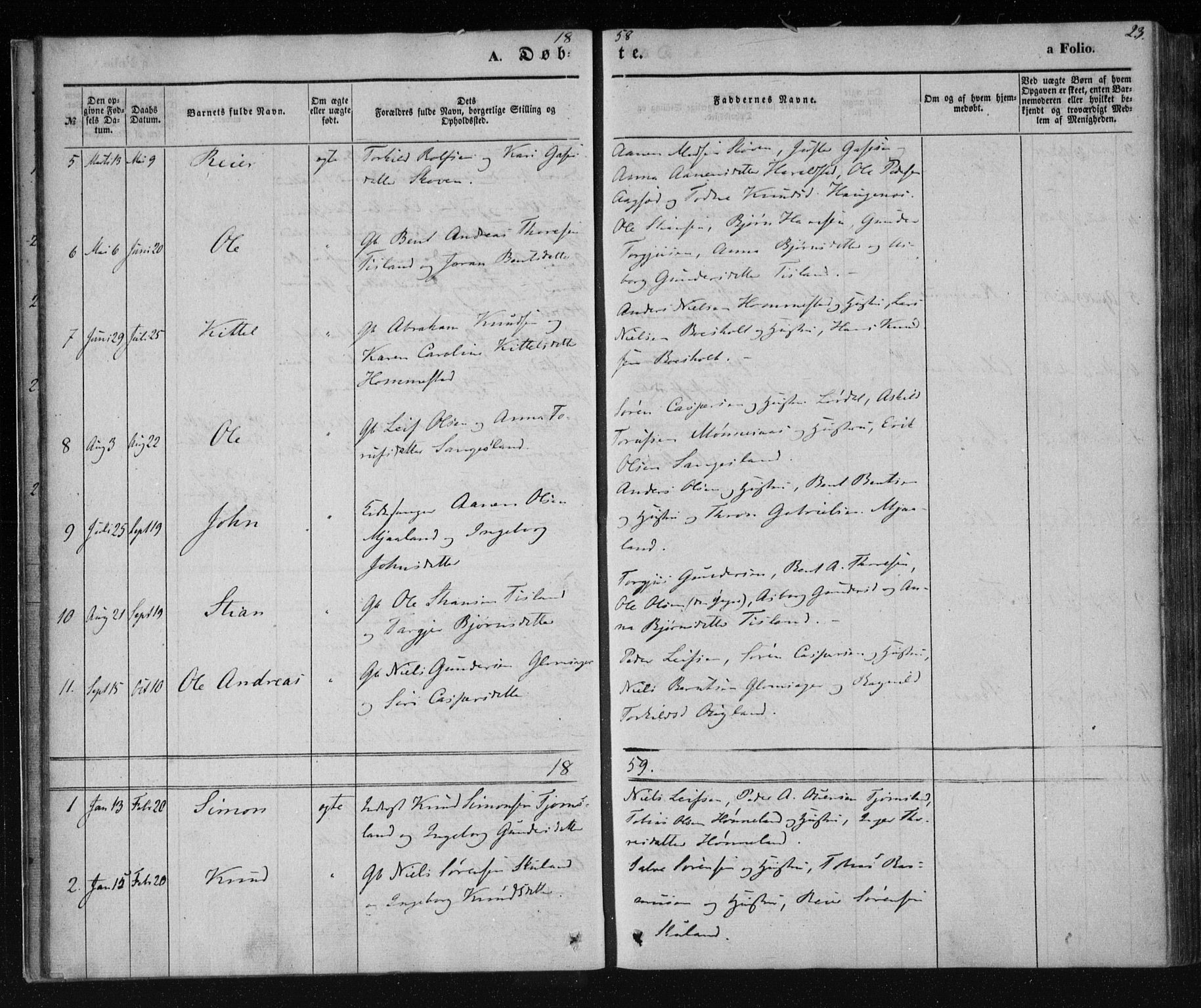 Holum sokneprestkontor, AV/SAK-1111-0022/F/Fa/Fab/L0005: Parish register (official) no. A 5, 1847-1874, p. 23