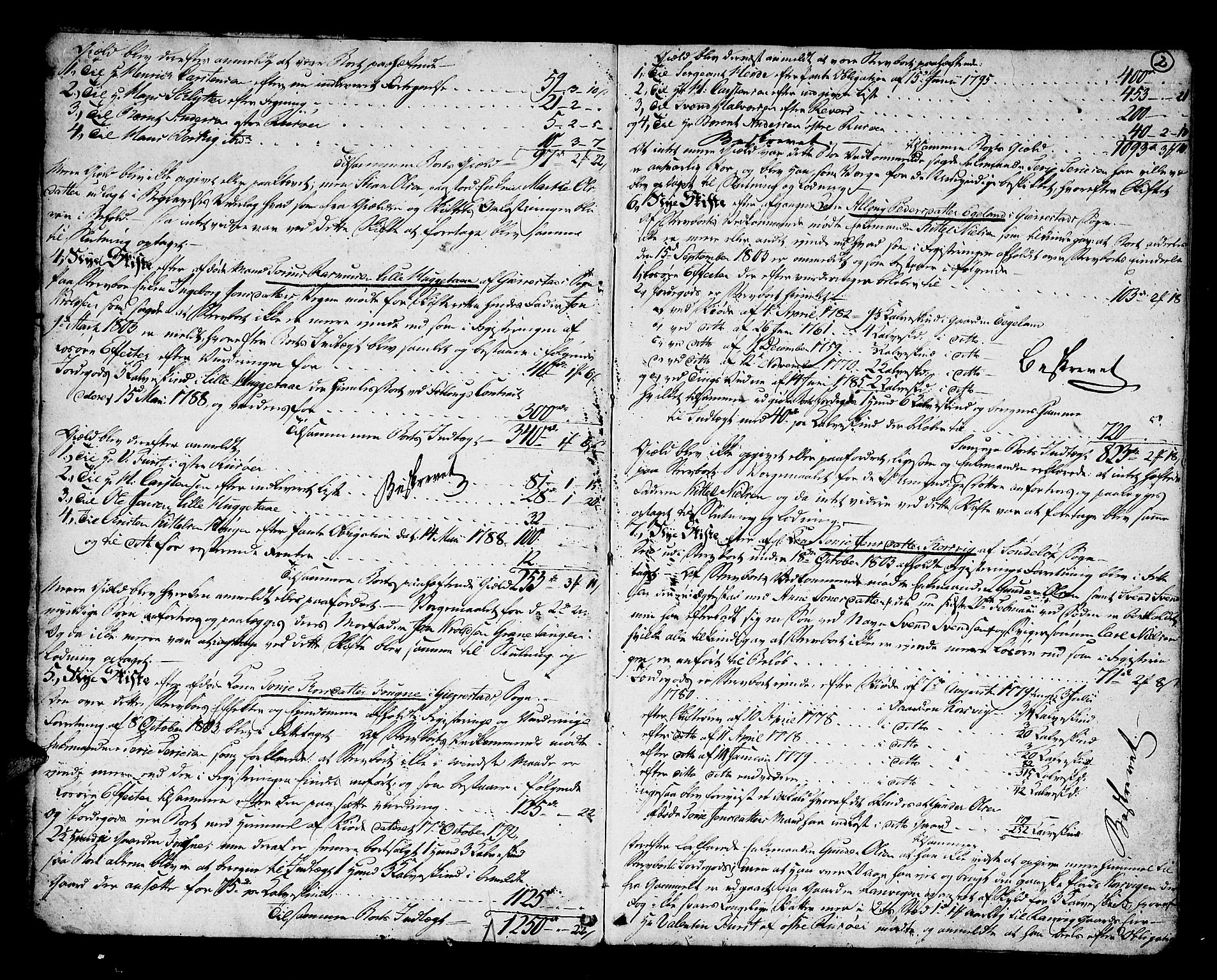 Nedenes sorenskriveri før 1824, SAK/1221-0007/H/Hc/L0048: Skifteprotokoll med register nr 33, 1804-1824, p. 1b-2a