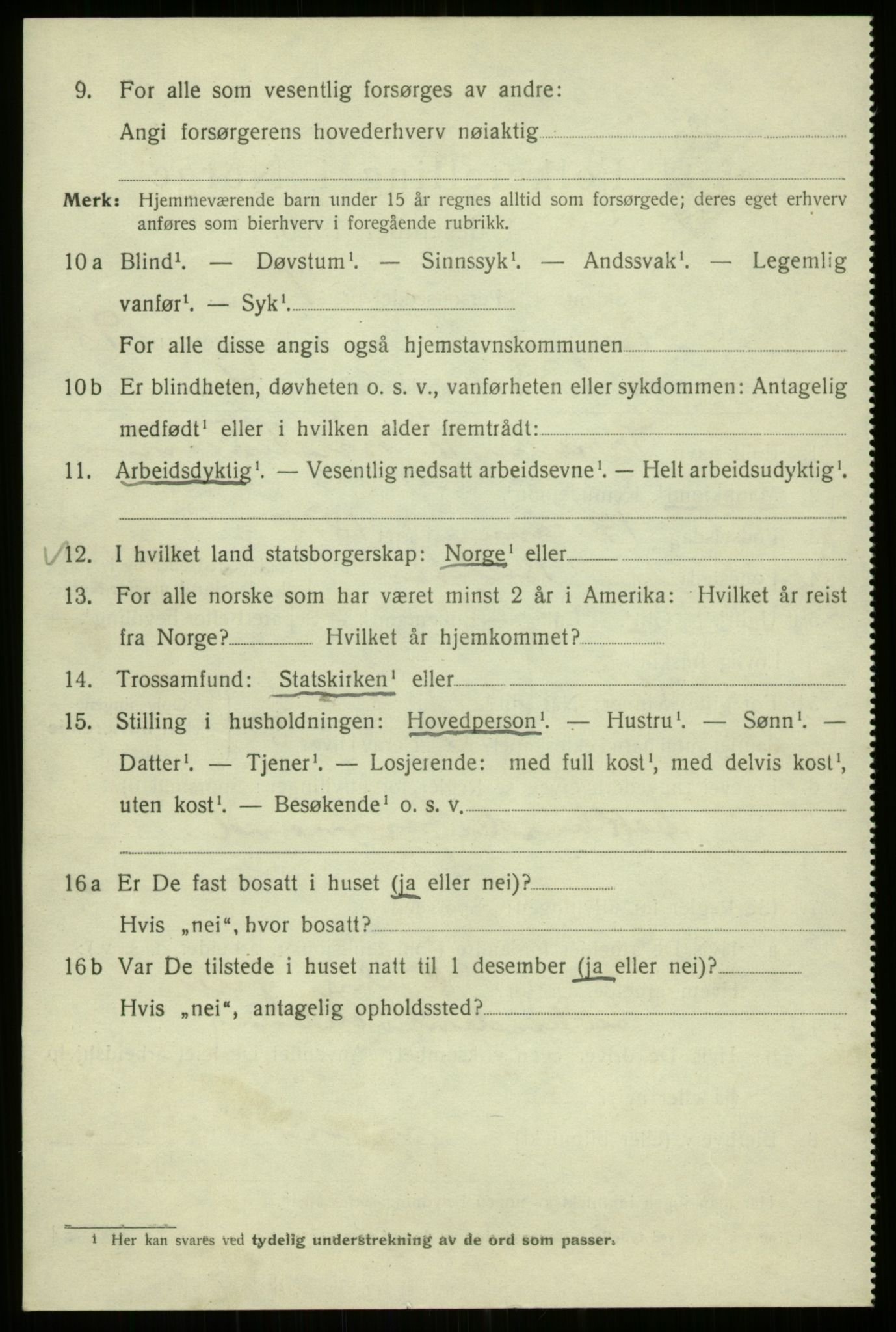 SAB, 1920 census for Bergen, 1920, p. 173858