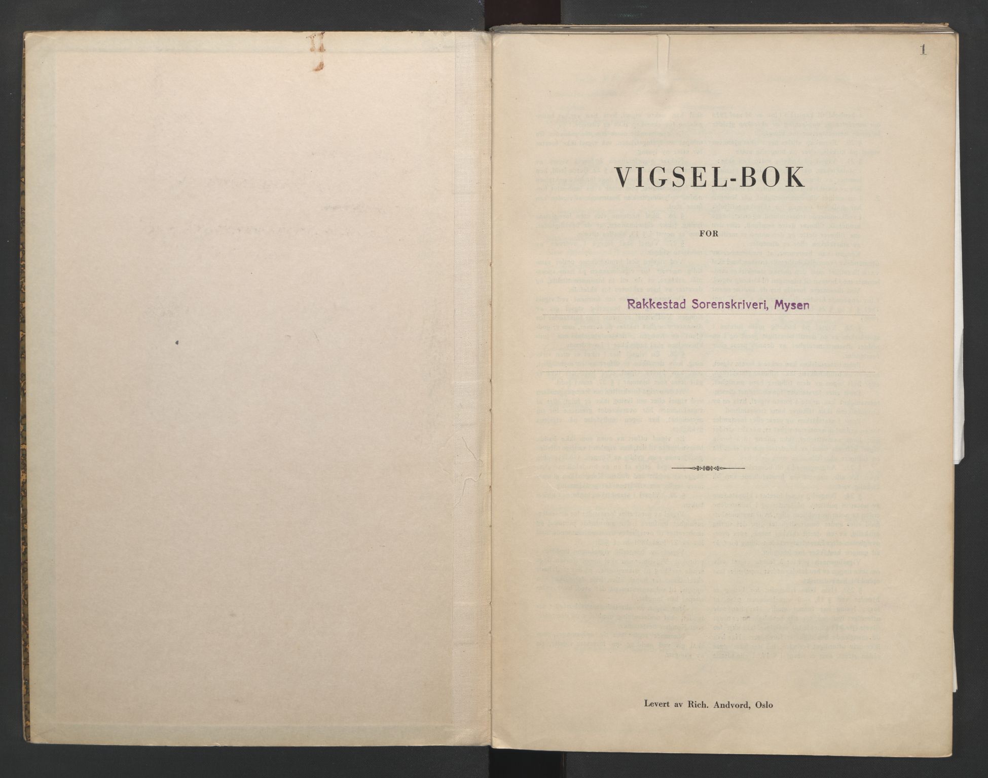 Rakkestad sorenskriveri, SAO/A-10686/L/Lc/Lca/L0004: Vigselbøker, 1944-1945, p. 1