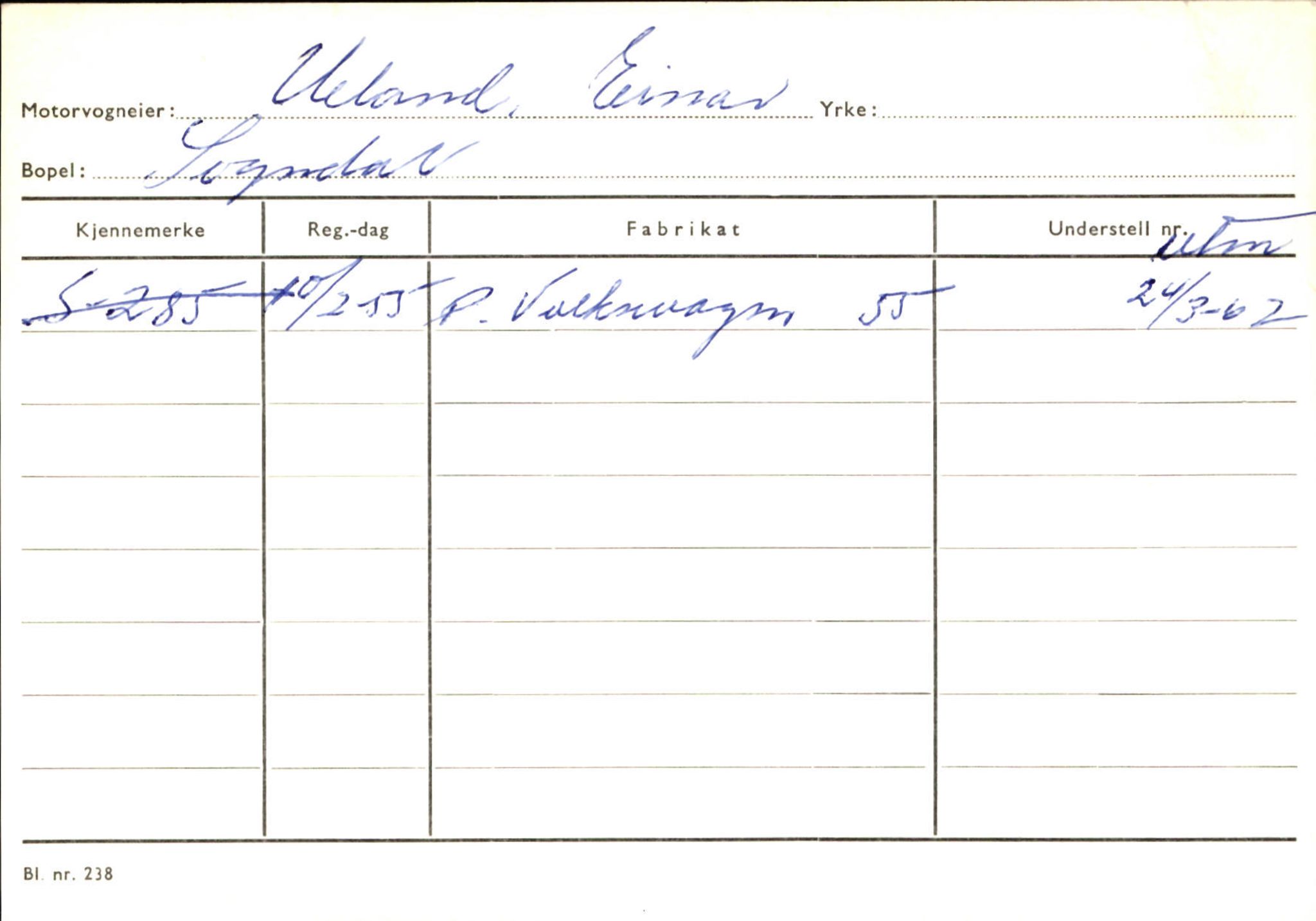 Statens vegvesen, Sogn og Fjordane vegkontor, AV/SAB-A-5301/4/F/L0124: Eigarregister Sogndal A-U, 1945-1975, p. 2703