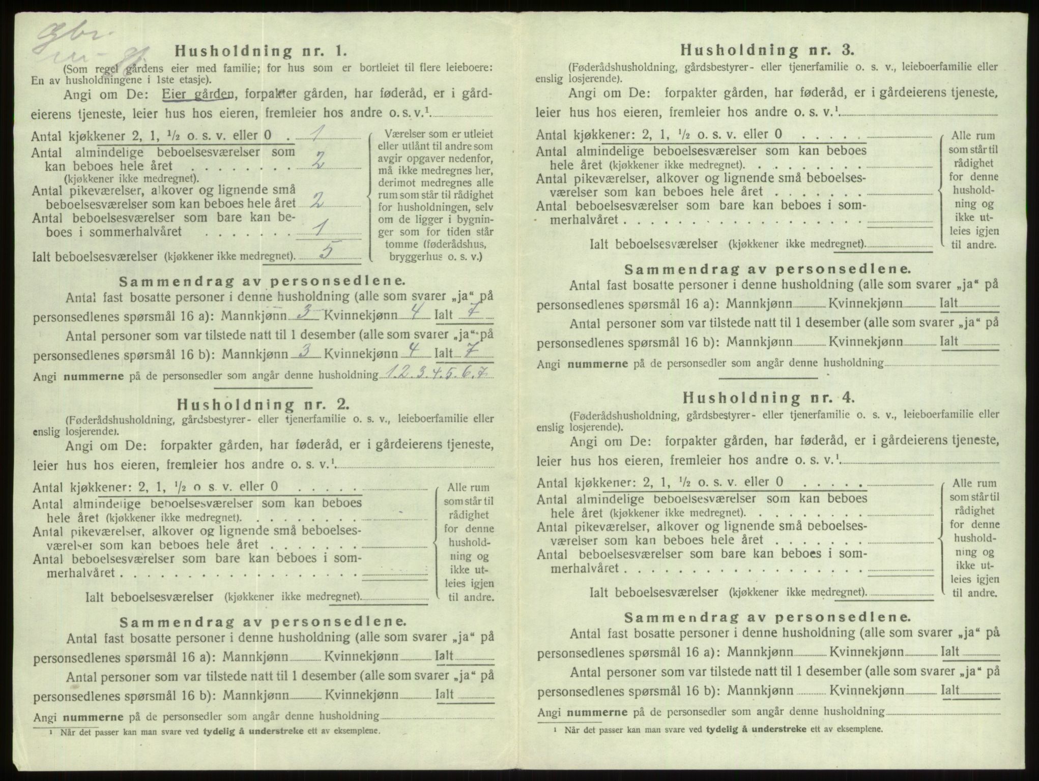 SAB, 1920 census for Gloppen, 1920, p. 571