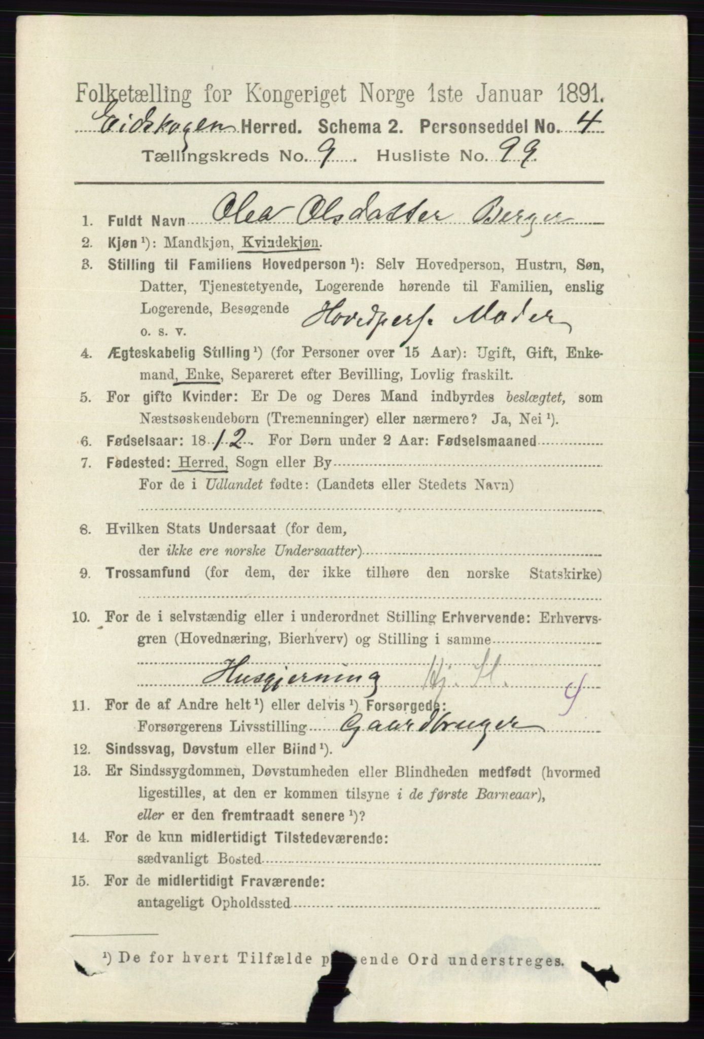 RA, 1891 census for 0420 Eidskog, 1891, p. 6011