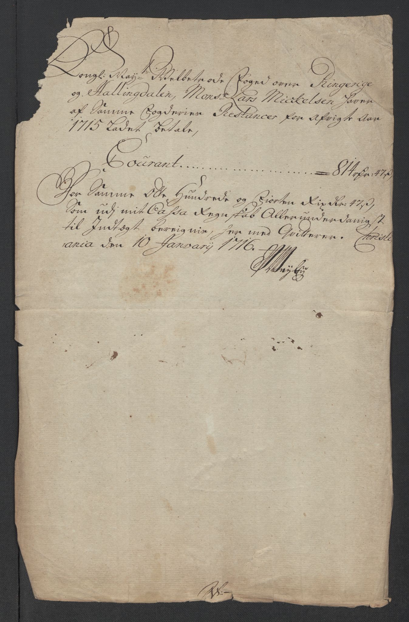 Rentekammeret inntil 1814, Reviderte regnskaper, Fogderegnskap, RA/EA-4092/R23/L1473: Fogderegnskap Ringerike og Hallingdal, 1715, p. 339