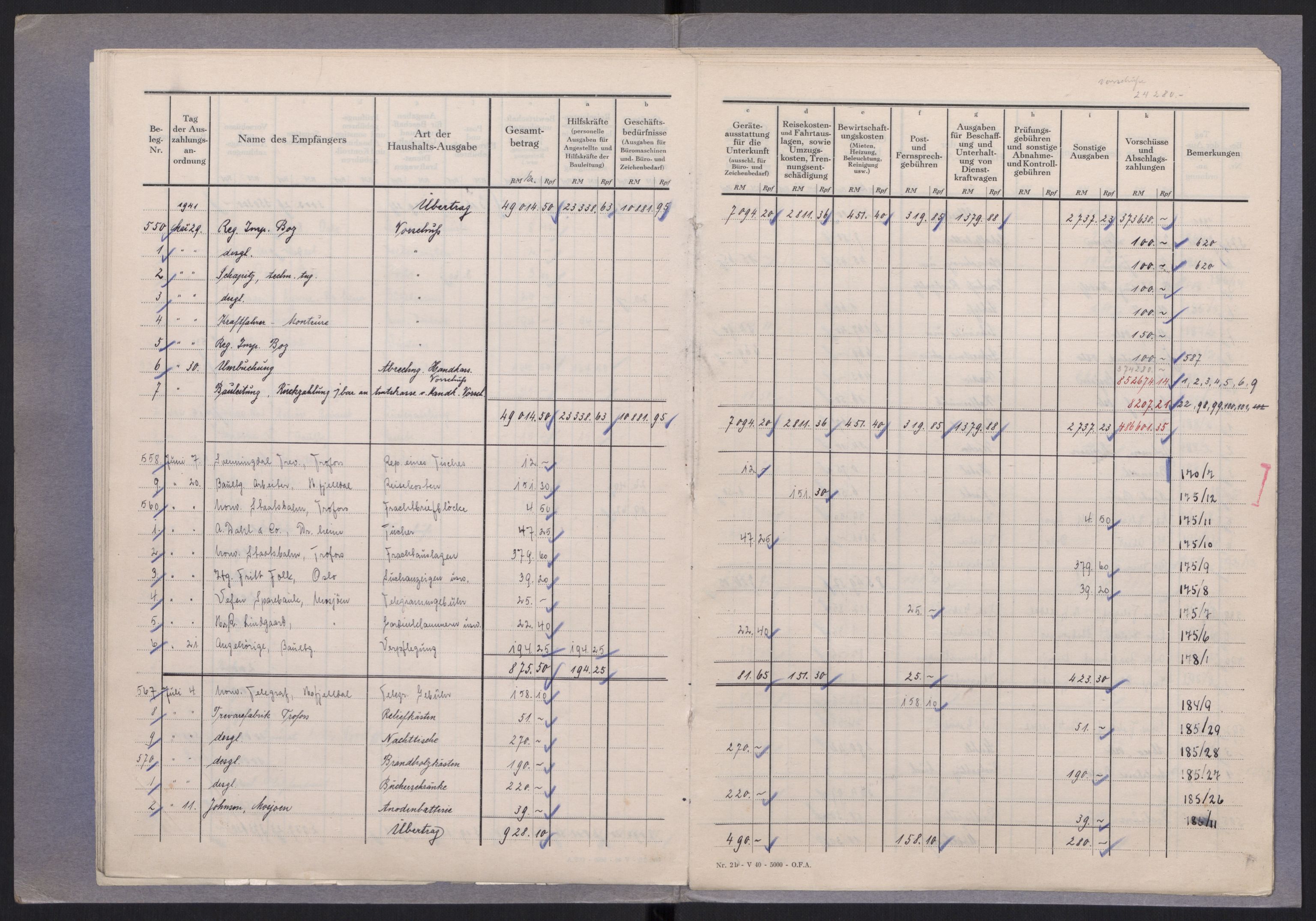 Tyske arkiver, Organisation Todt (OT), Einsatzgruppe Wiking, AV/RA-RAFA-2188/2/E/Ea/L0005: Byggeprosjekt i Hattfjelldal, 1940-1942, p. 231