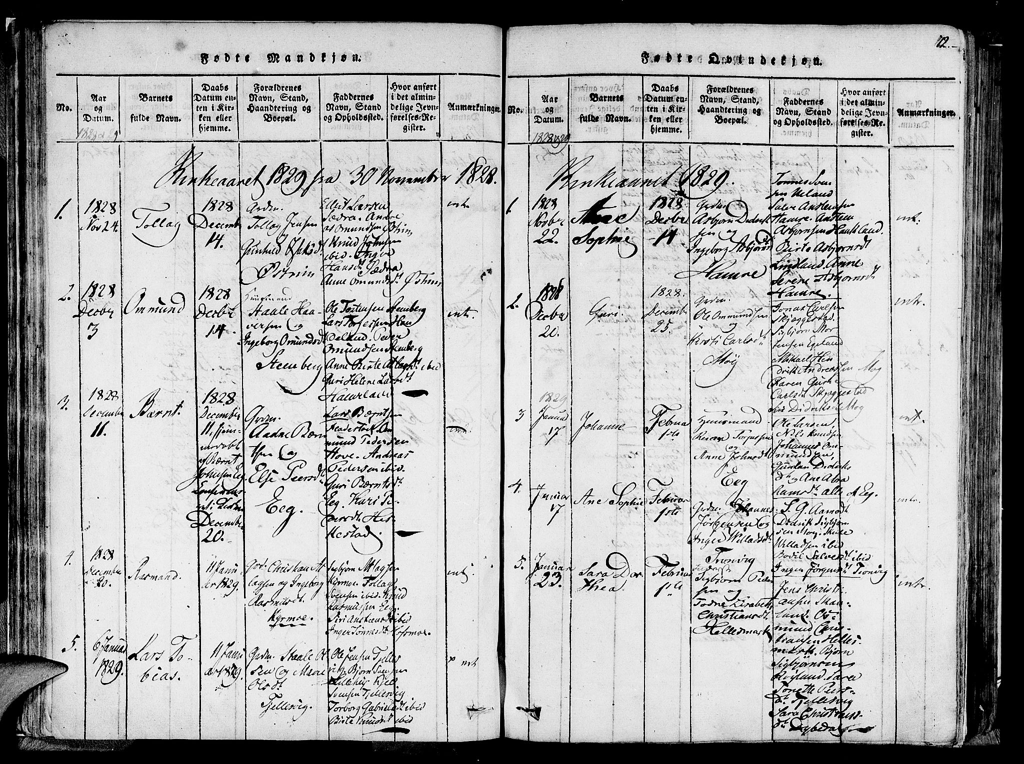 Lund sokneprestkontor, AV/SAST-A-101809/S06/L0005: Parish register (official) no. A 5, 1815-1833, p. 72