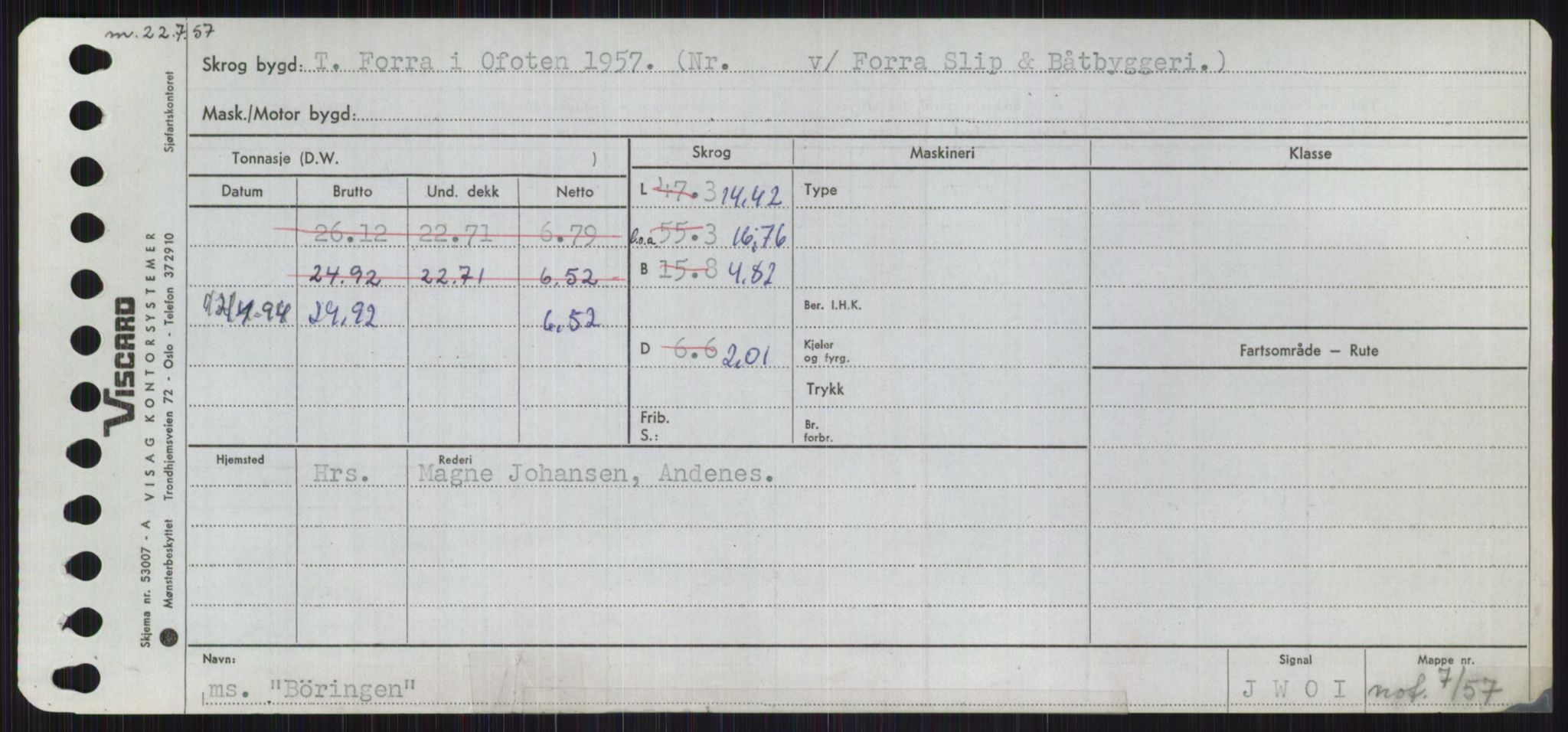 Sjøfartsdirektoratet med forløpere, Skipsmålingen, RA/S-1627/H/Ha/L0001/0002: Fartøy, A-Eig / Fartøy Bjør-Eig, p. 491