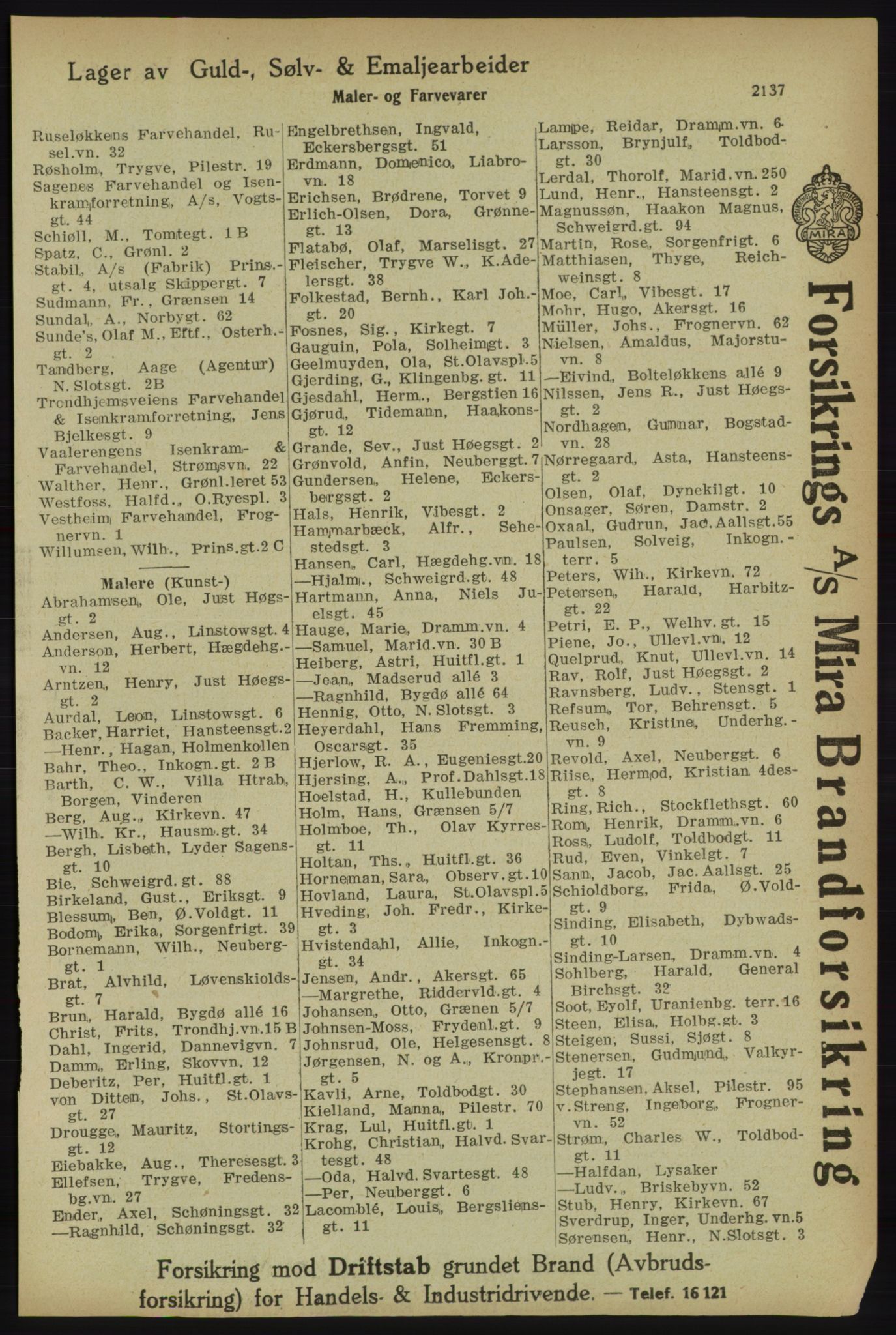 Kristiania/Oslo adressebok, PUBL/-, 1918, p. 2290