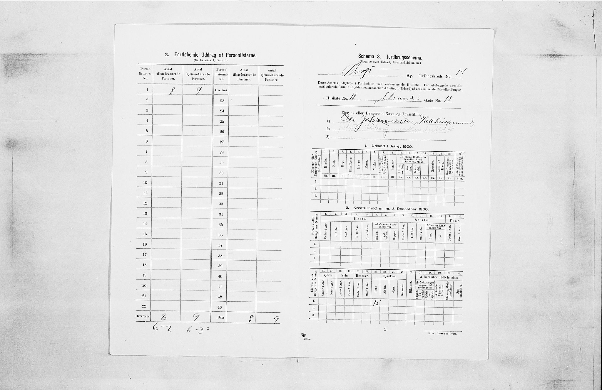 SAO, 1900 census for Moss, 1900