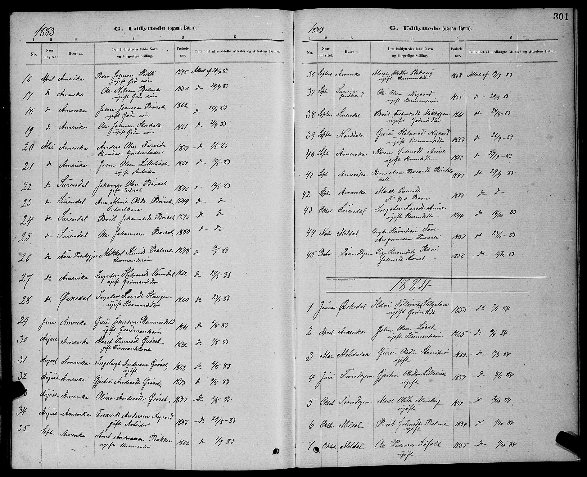 Ministerialprotokoller, klokkerbøker og fødselsregistre - Møre og Romsdal, AV/SAT-A-1454/598/L1077: Parish register (copy) no. 598C02, 1879-1891, p. 301