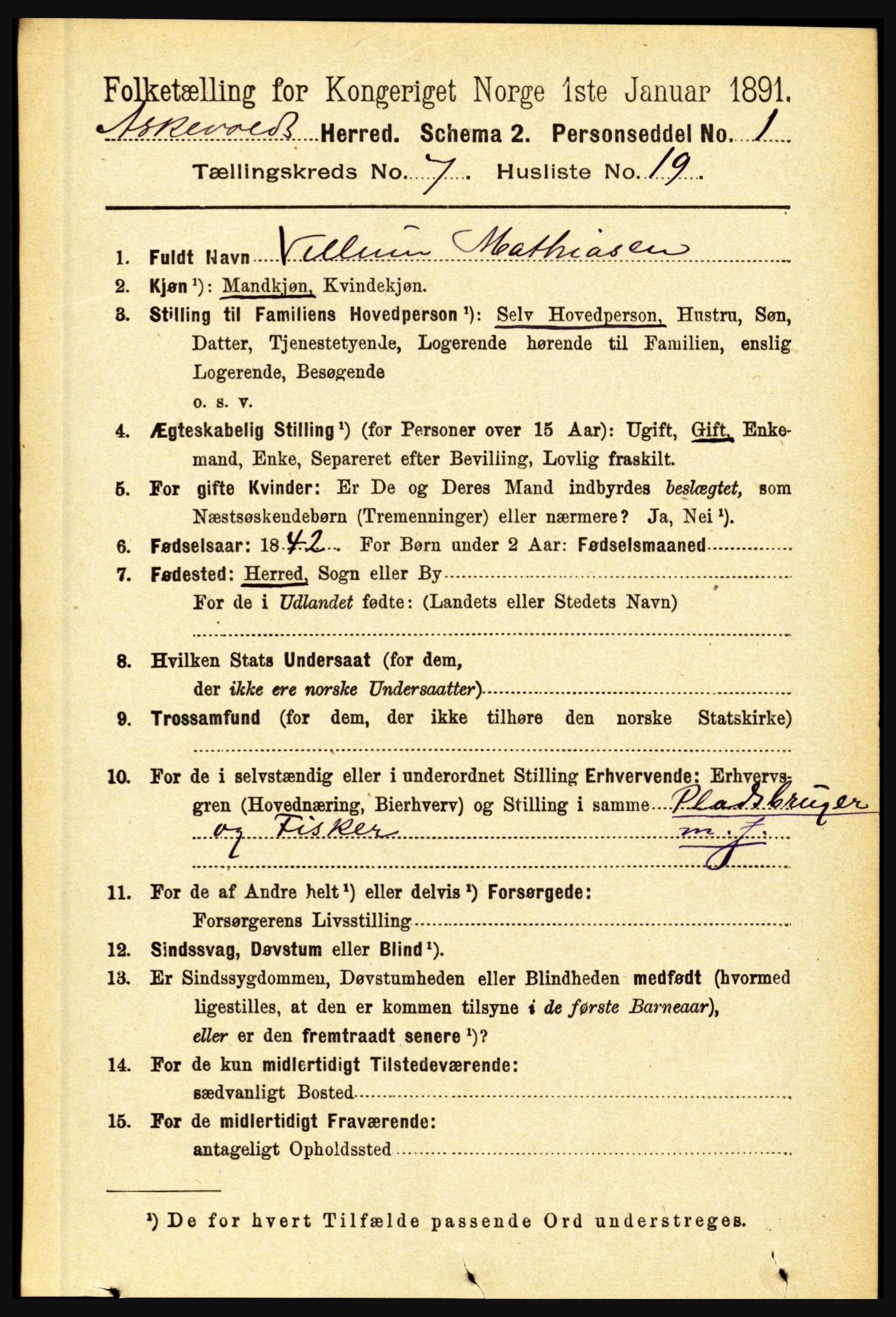 RA, 1891 census for 1428 Askvoll, 1891, p. 2013