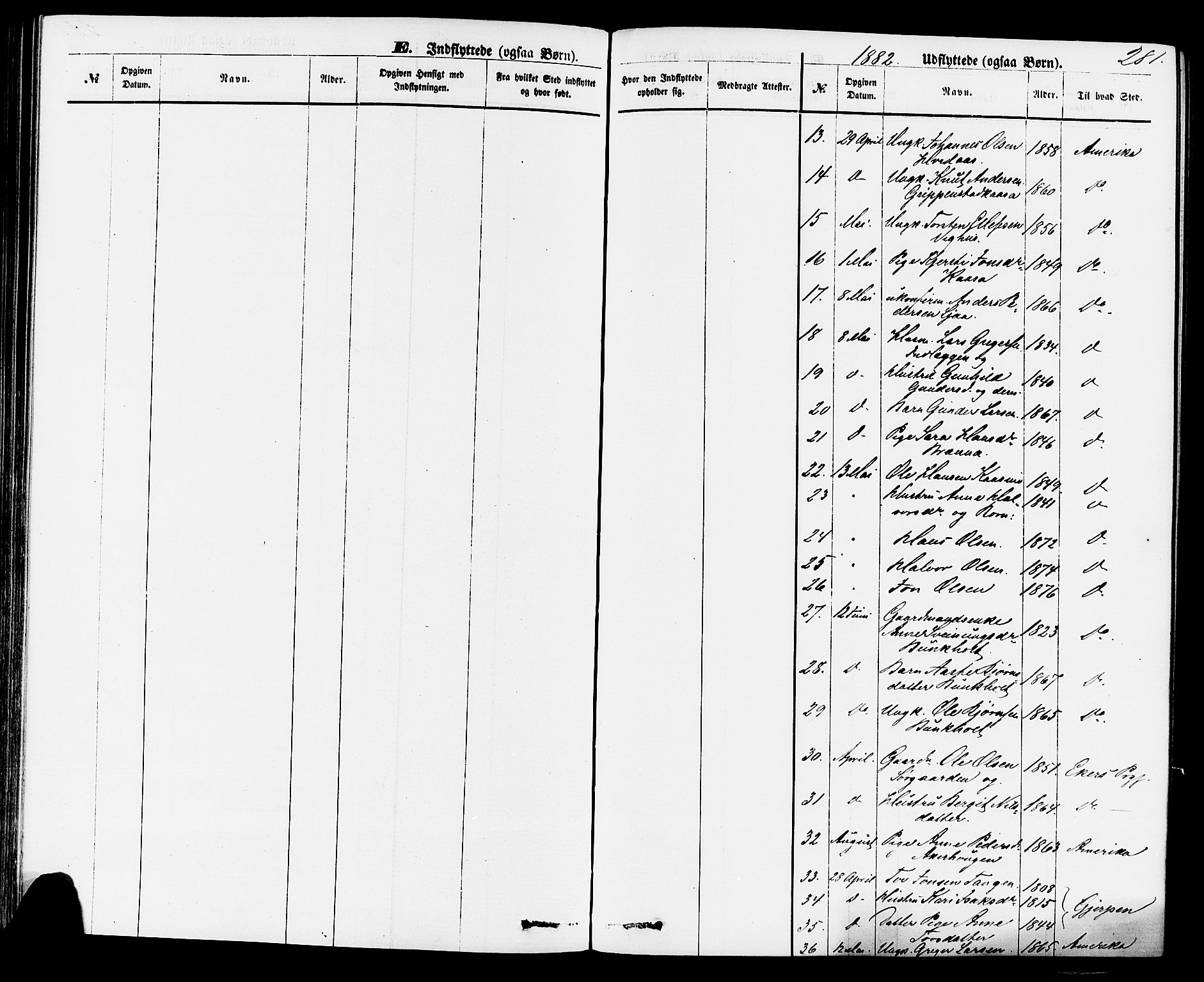 Sauherad kirkebøker, SAKO/A-298/F/Fa/L0008: Parish register (official) no. I 8, 1873-1886, p. 281