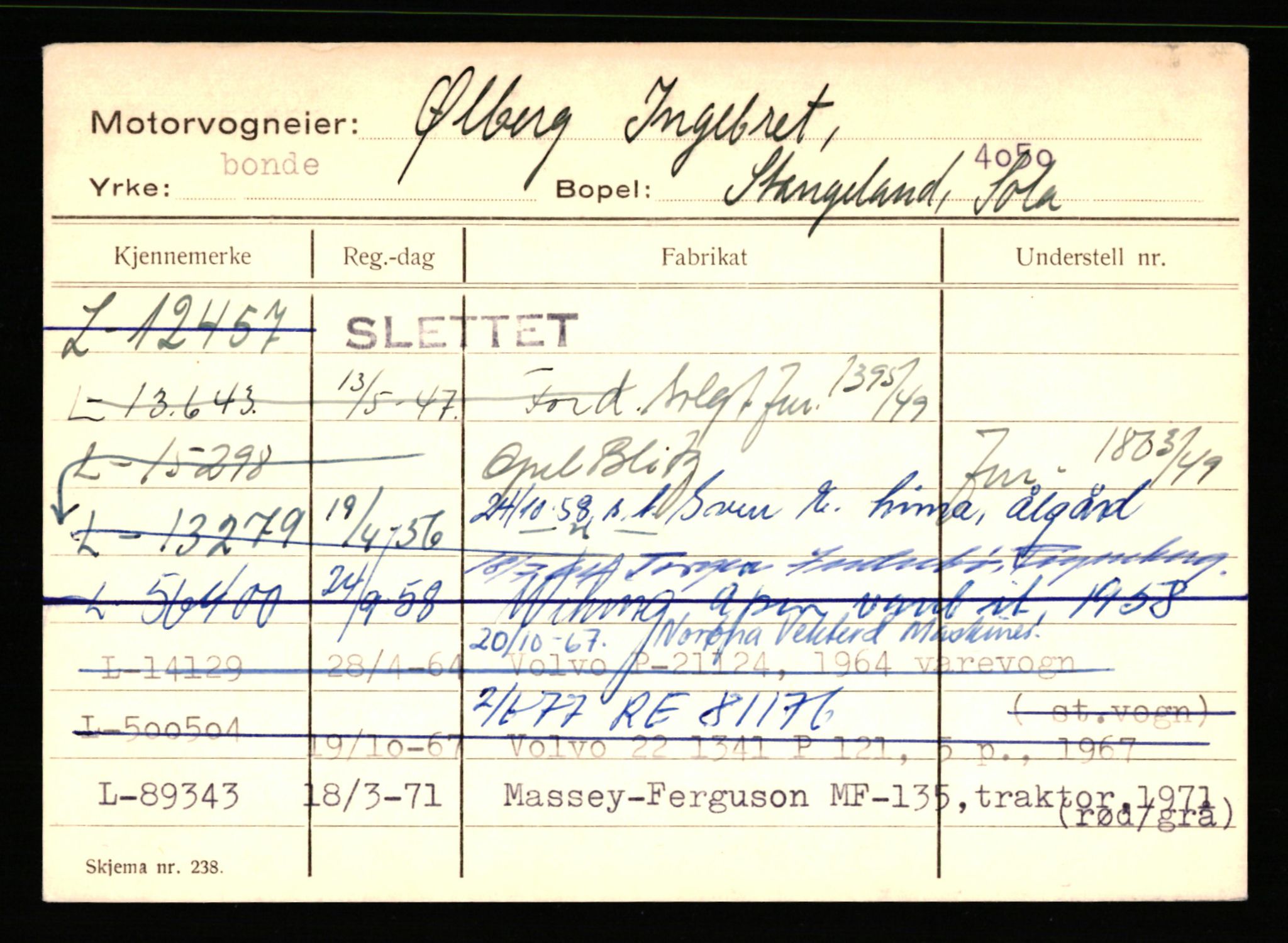 Stavanger trafikkstasjon, AV/SAST-A-101942/0/H/L0044: Øksna - Åmo, 1930-1971, p. 181