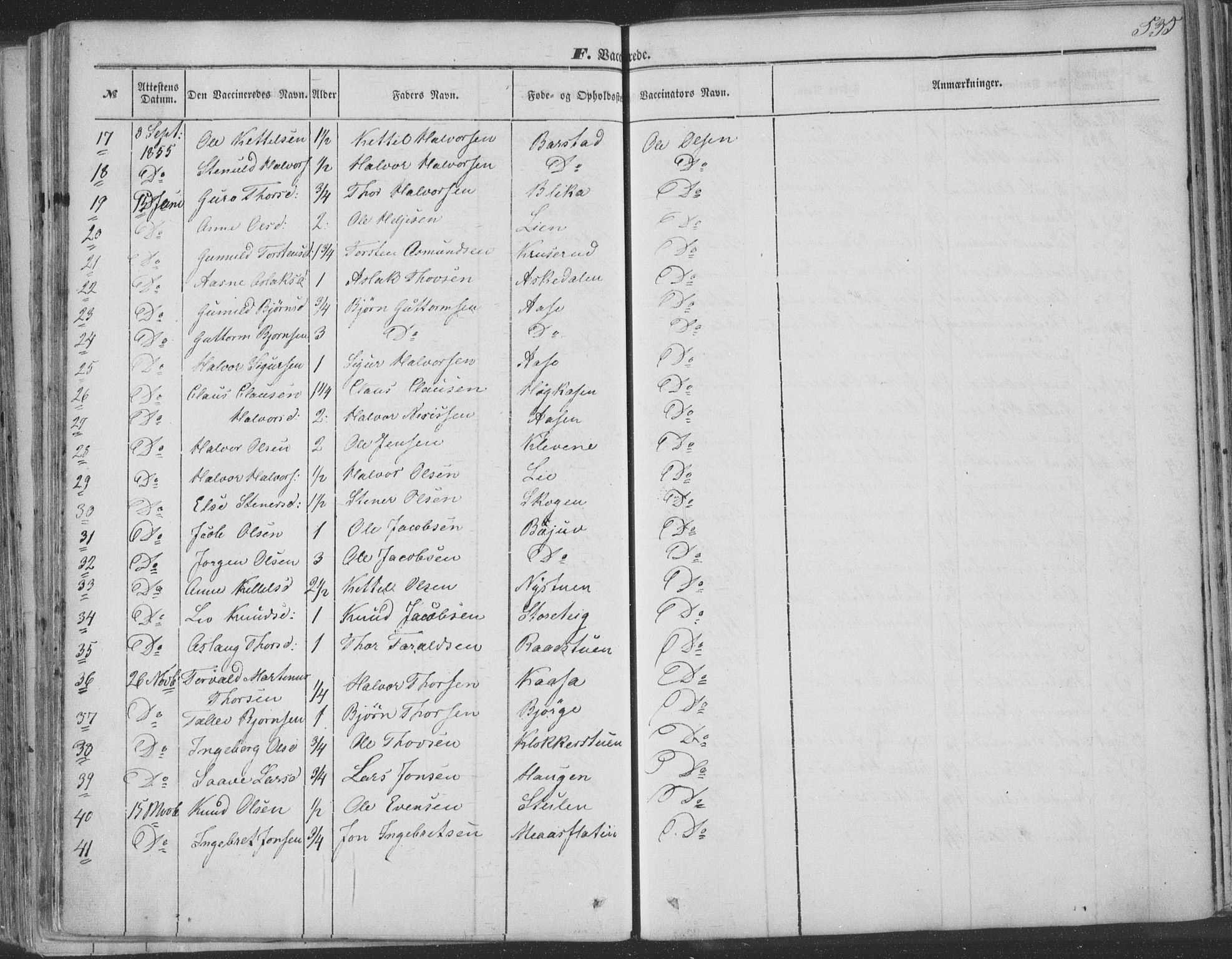 Seljord kirkebøker, AV/SAKO-A-20/F/Fa/L012b: Parish register (official) no. I 12B, 1850-1865, p. 535