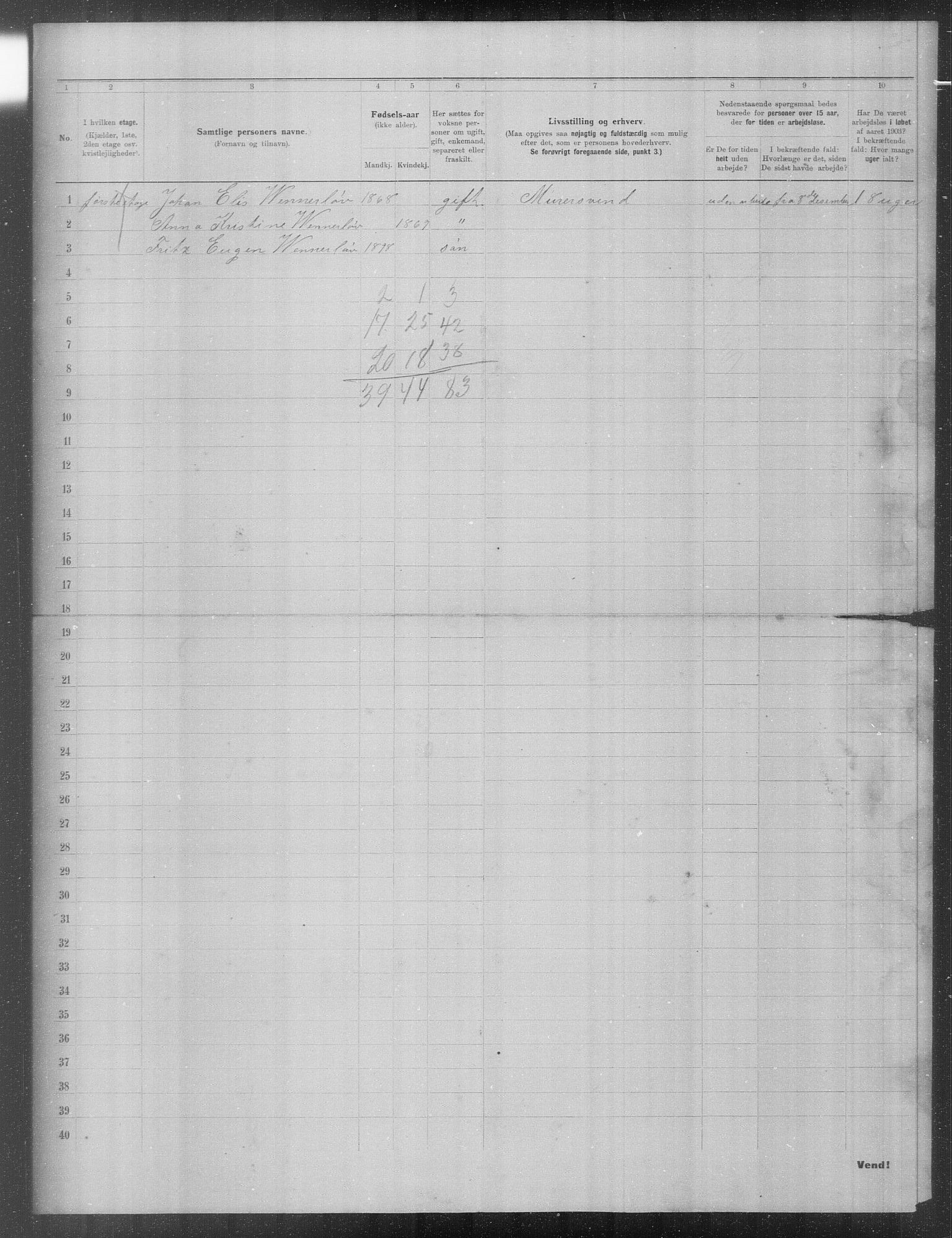 OBA, Municipal Census 1903 for Kristiania, 1903, p. 23554