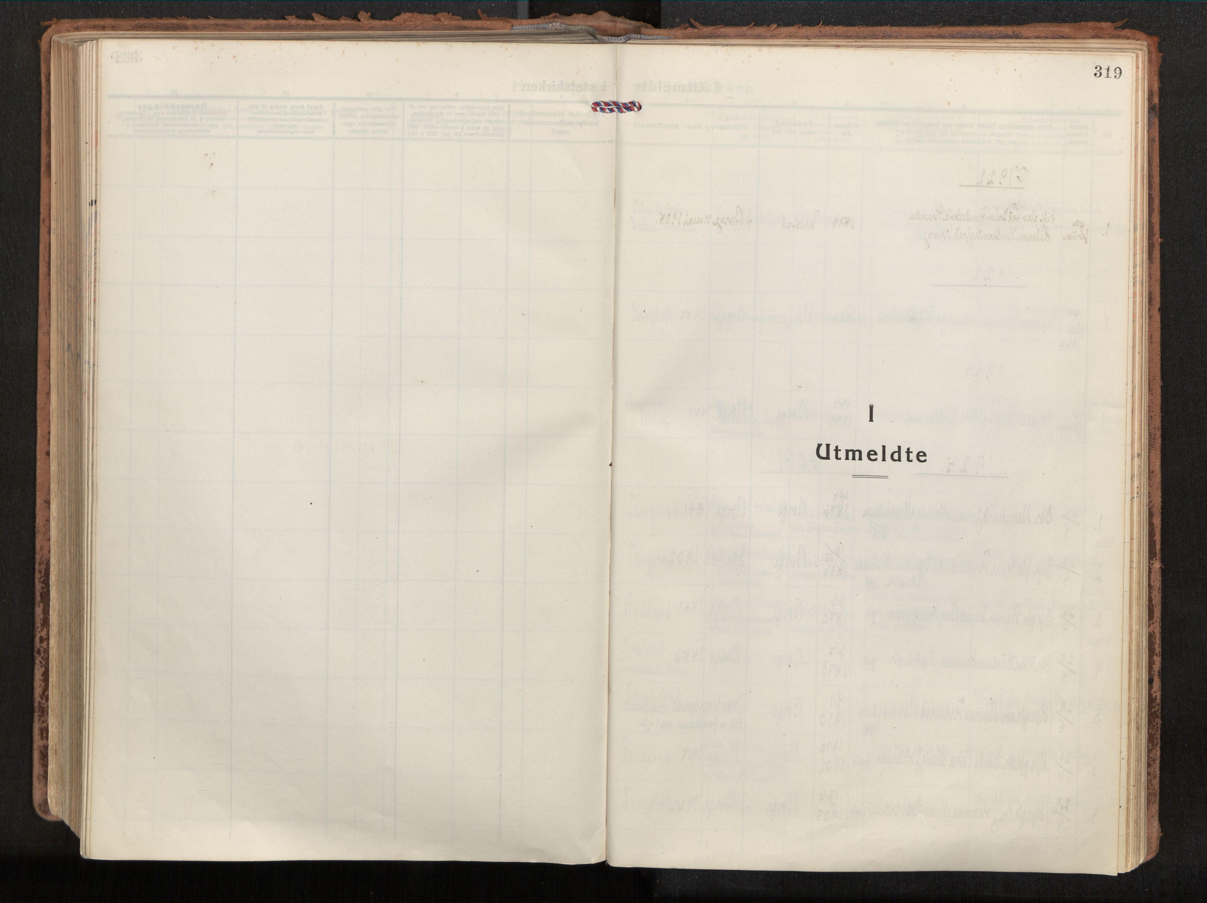 Ministerialprotokoller, klokkerbøker og fødselsregistre - Nordland, SAT/A-1459/880/L1136: Parish register (official) no. 880A10, 1919-1927, p. 319