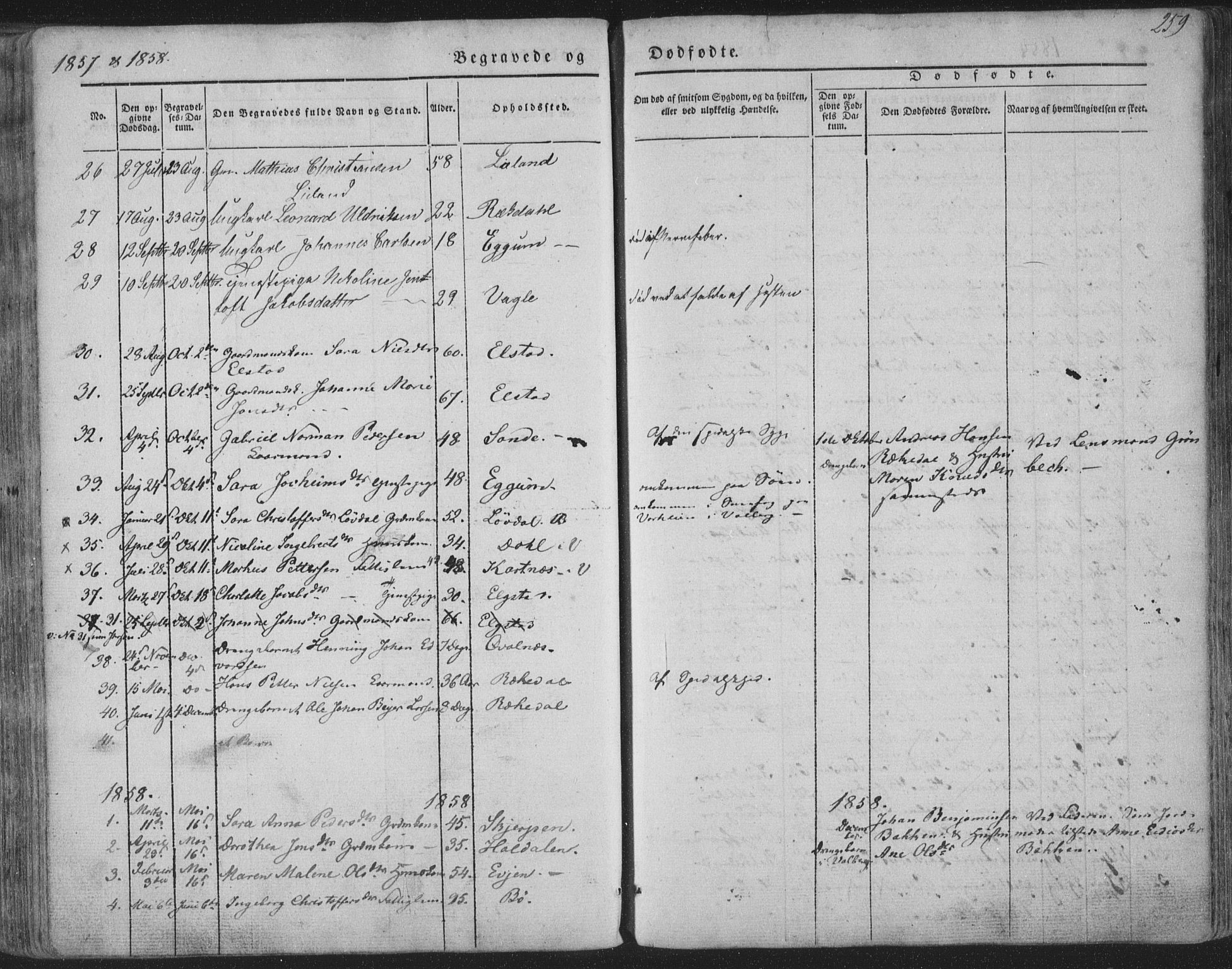 Ministerialprotokoller, klokkerbøker og fødselsregistre - Nordland, AV/SAT-A-1459/880/L1131: Parish register (official) no. 880A05, 1844-1868, p. 259