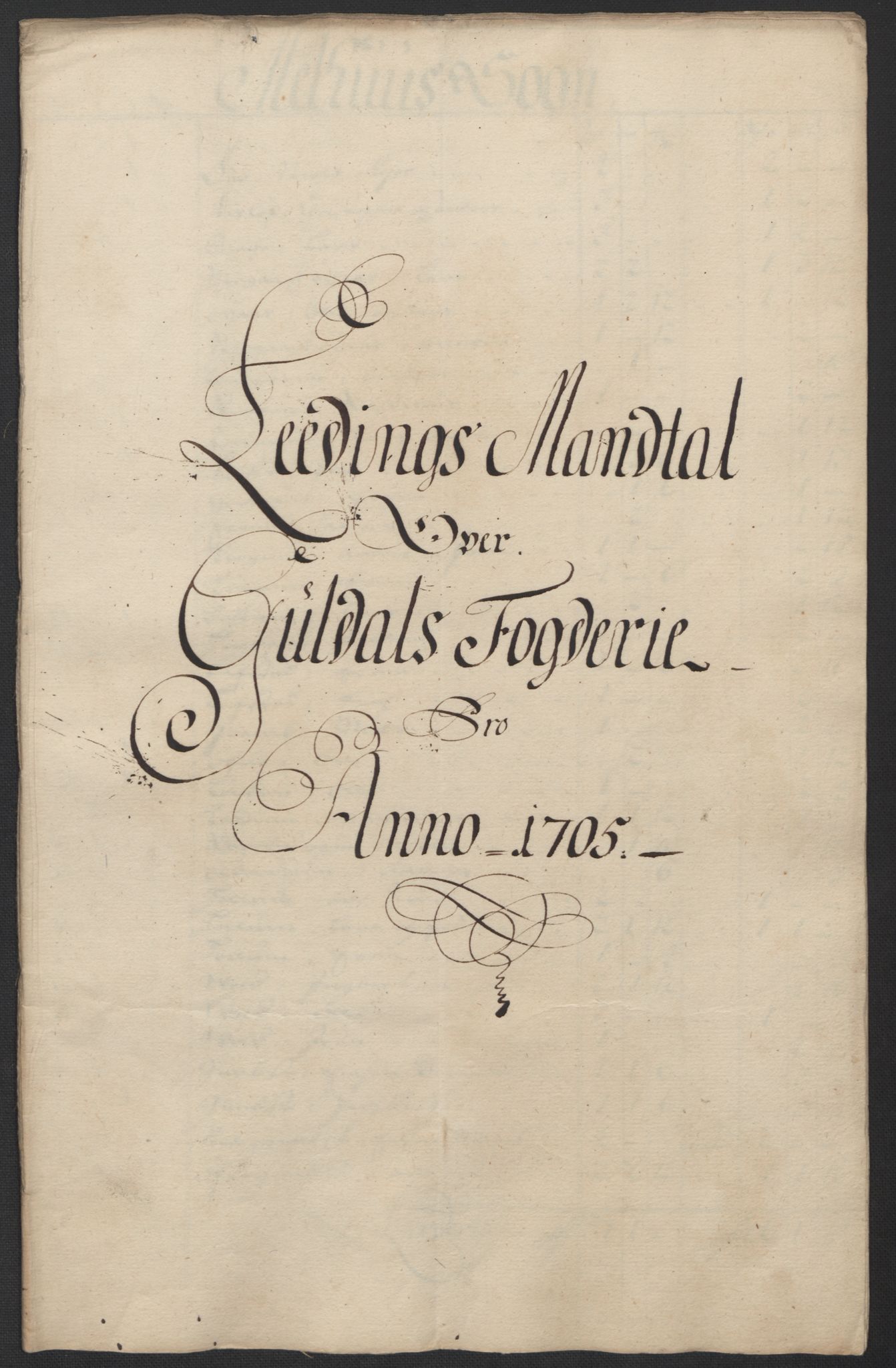 Rentekammeret inntil 1814, Reviderte regnskaper, Fogderegnskap, AV/RA-EA-4092/R60/L3955: Fogderegnskap Orkdal og Gauldal, 1705, p. 382