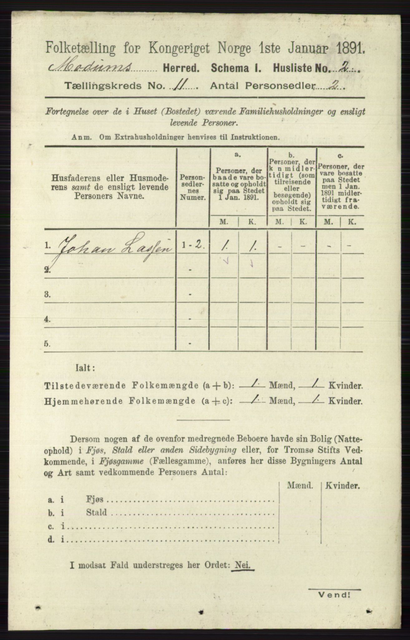 RA, 1891 census for 0623 Modum, 1891, p. 4084