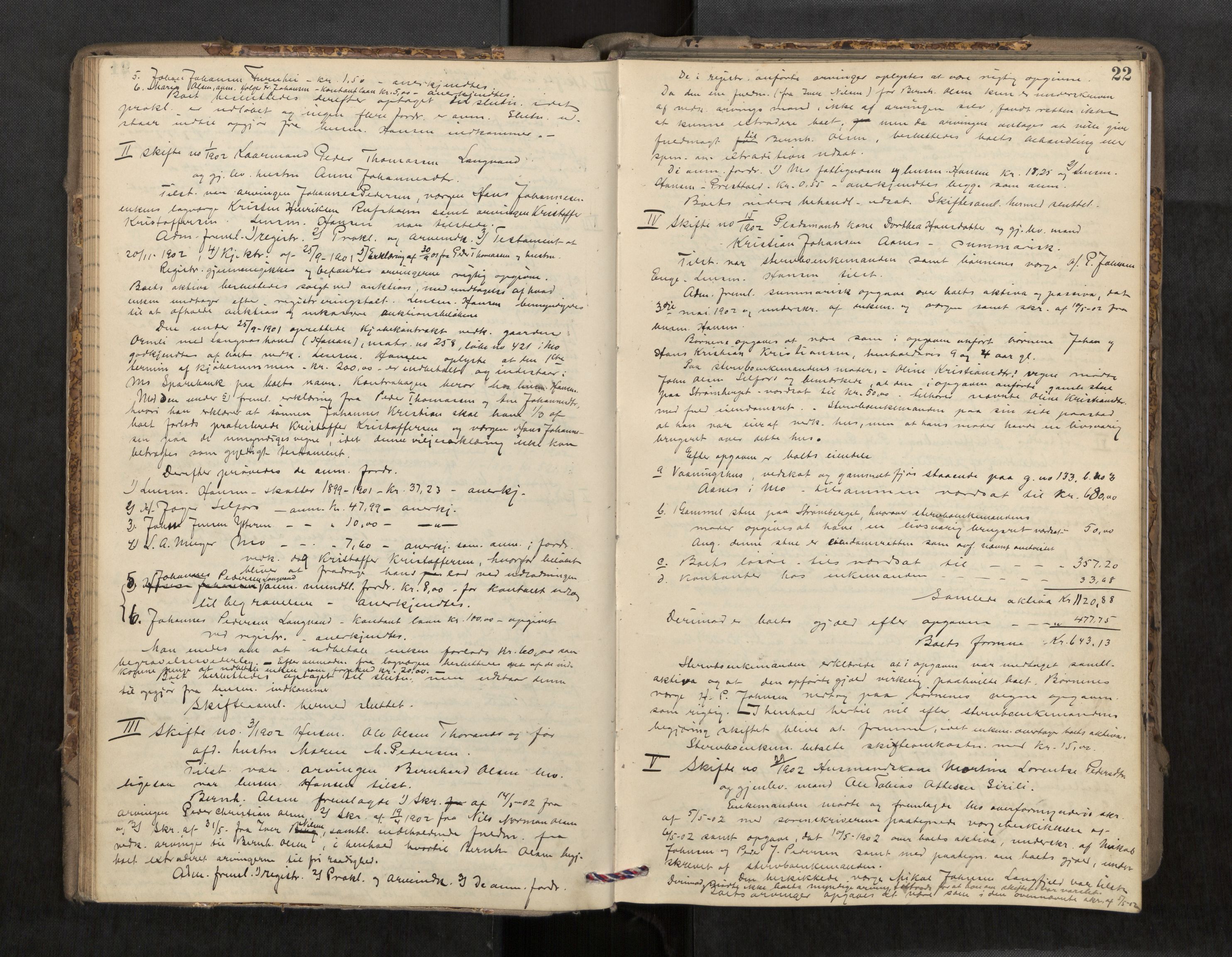 Rana sorenskriveri , AV/SAT-A-1108/1/3/3B/L0007: Skiftebehandlingsprotokoll, 1901-1909, p. 22