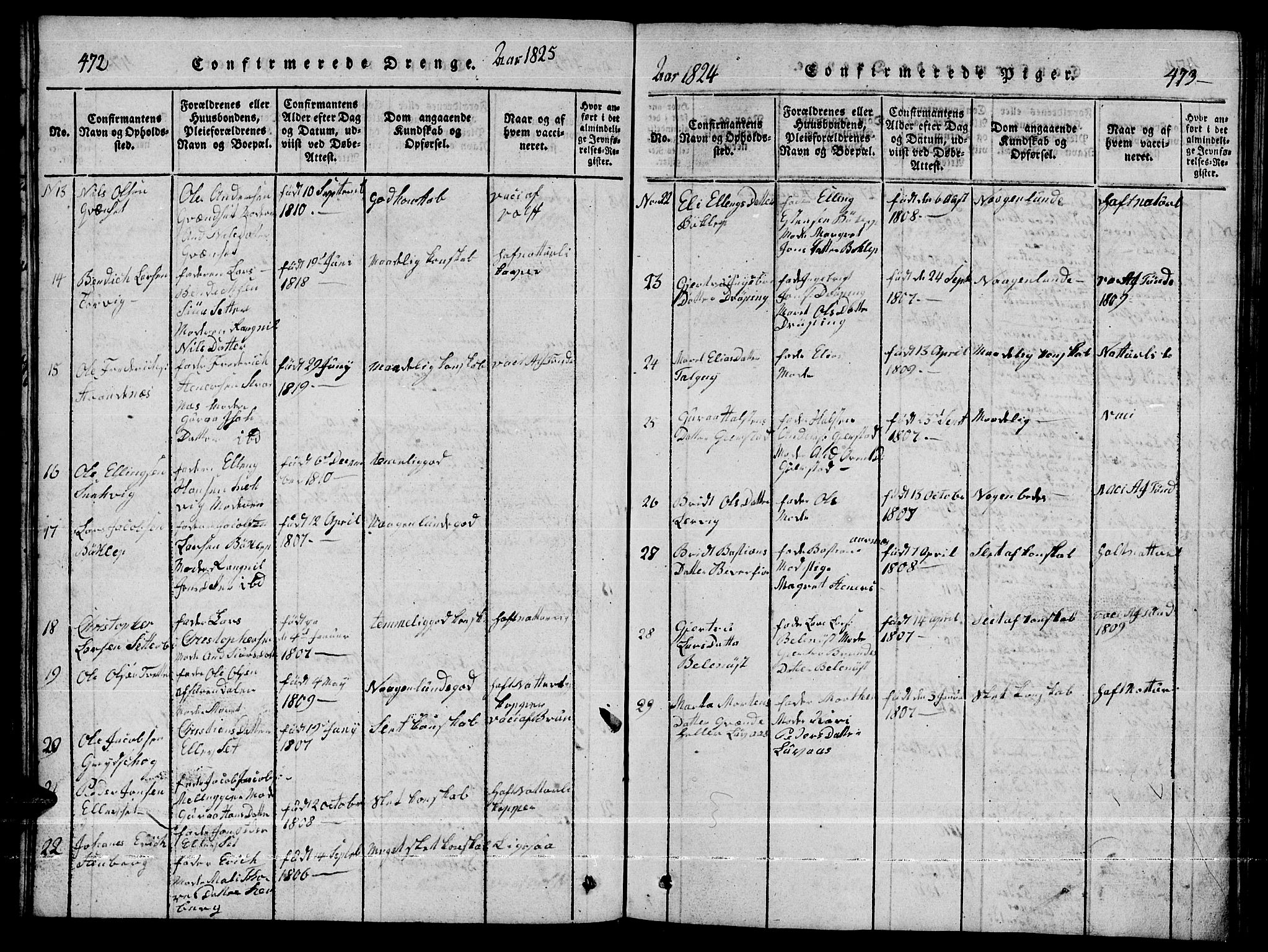 Ministerialprotokoller, klokkerbøker og fødselsregistre - Møre og Romsdal, AV/SAT-A-1454/592/L1031: Parish register (copy) no. 592C01, 1820-1833, p. 472-473