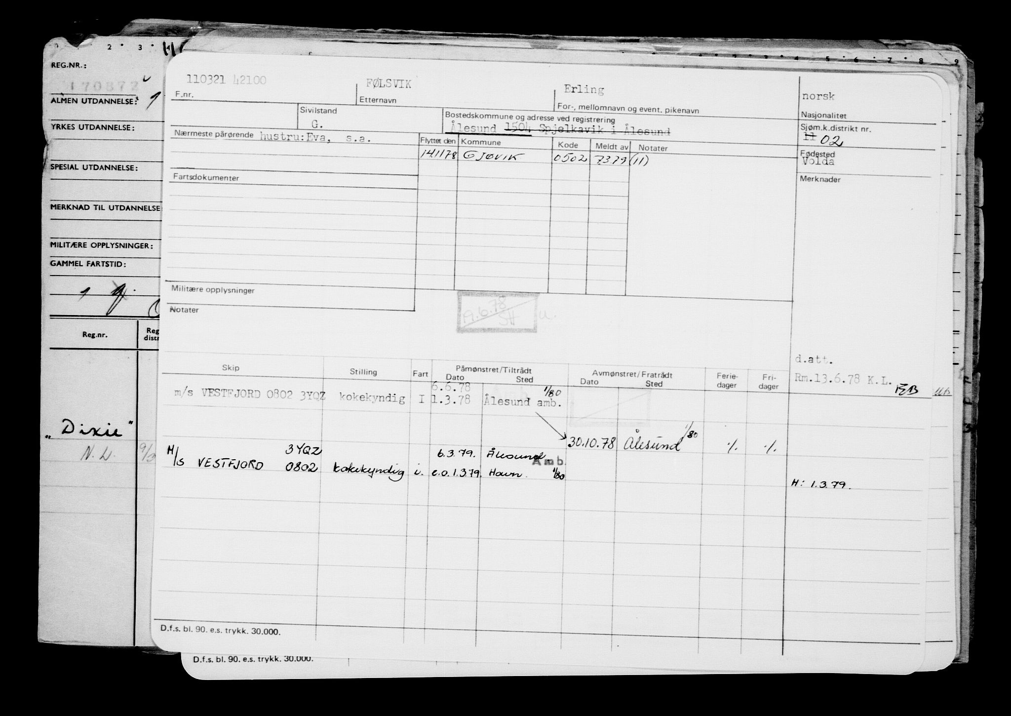 Direktoratet for sjømenn, AV/RA-S-3545/G/Gb/L0191: Hovedkort, 1921, p. 283