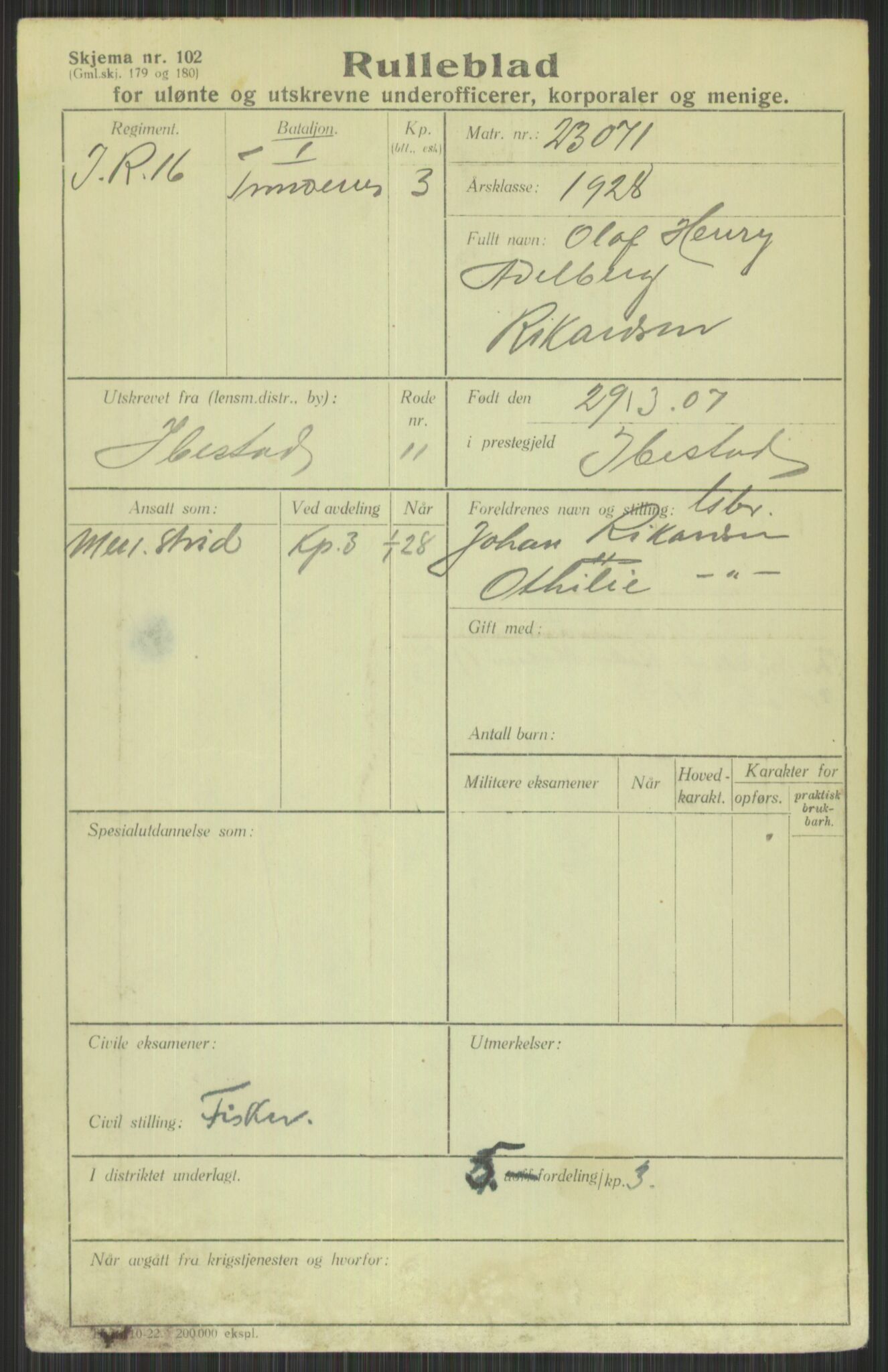 Forsvaret, Troms infanteriregiment nr. 16, AV/RA-RAFA-3146/P/Pa/L0013/0003: Rulleblad / Rulleblad for regimentets menige mannskaper, årsklasse 1928, 1928, p. 675