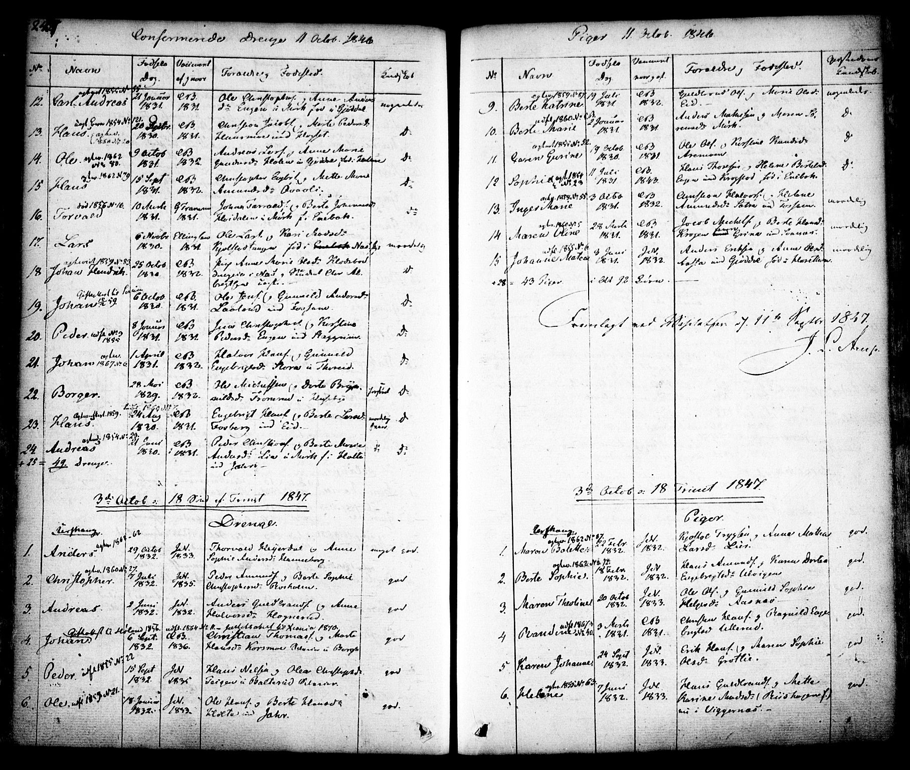 Aurskog prestekontor Kirkebøker, SAO/A-10304a/F/Fa/L0006: Parish register (official) no. I 6, 1829-1853, p. 247
