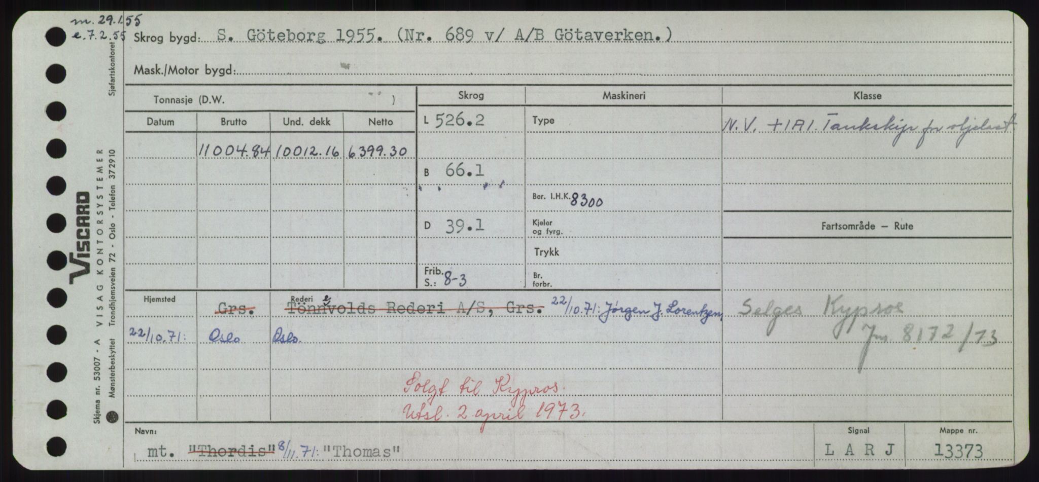 Sjøfartsdirektoratet med forløpere, Skipsmålingen, RA/S-1627/H/Hd/L0038: Fartøy, T-Th, p. 595