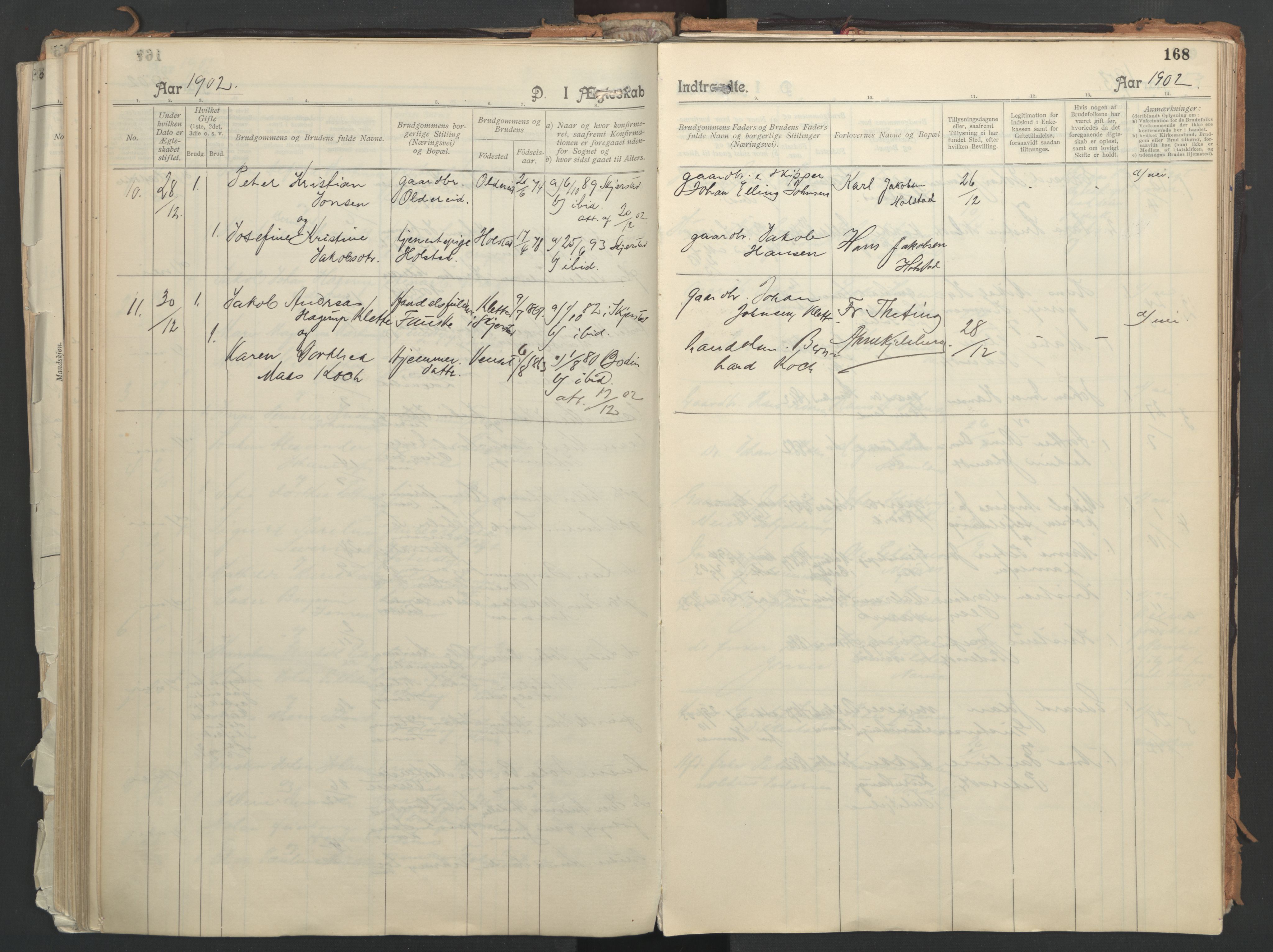 Ministerialprotokoller, klokkerbøker og fødselsregistre - Nordland, AV/SAT-A-1459/851/L0724: Parish register (official) no. 851A01, 1901-1922, p. 168