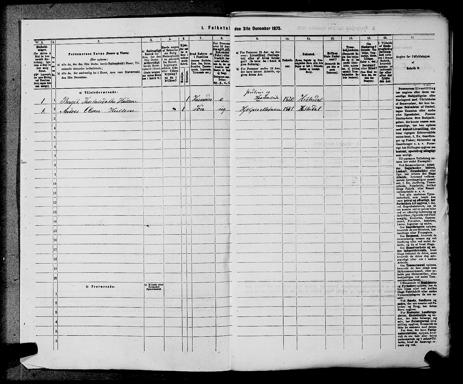 SAKO, 1875 census for 0823P Heddal, 1875, p. 42