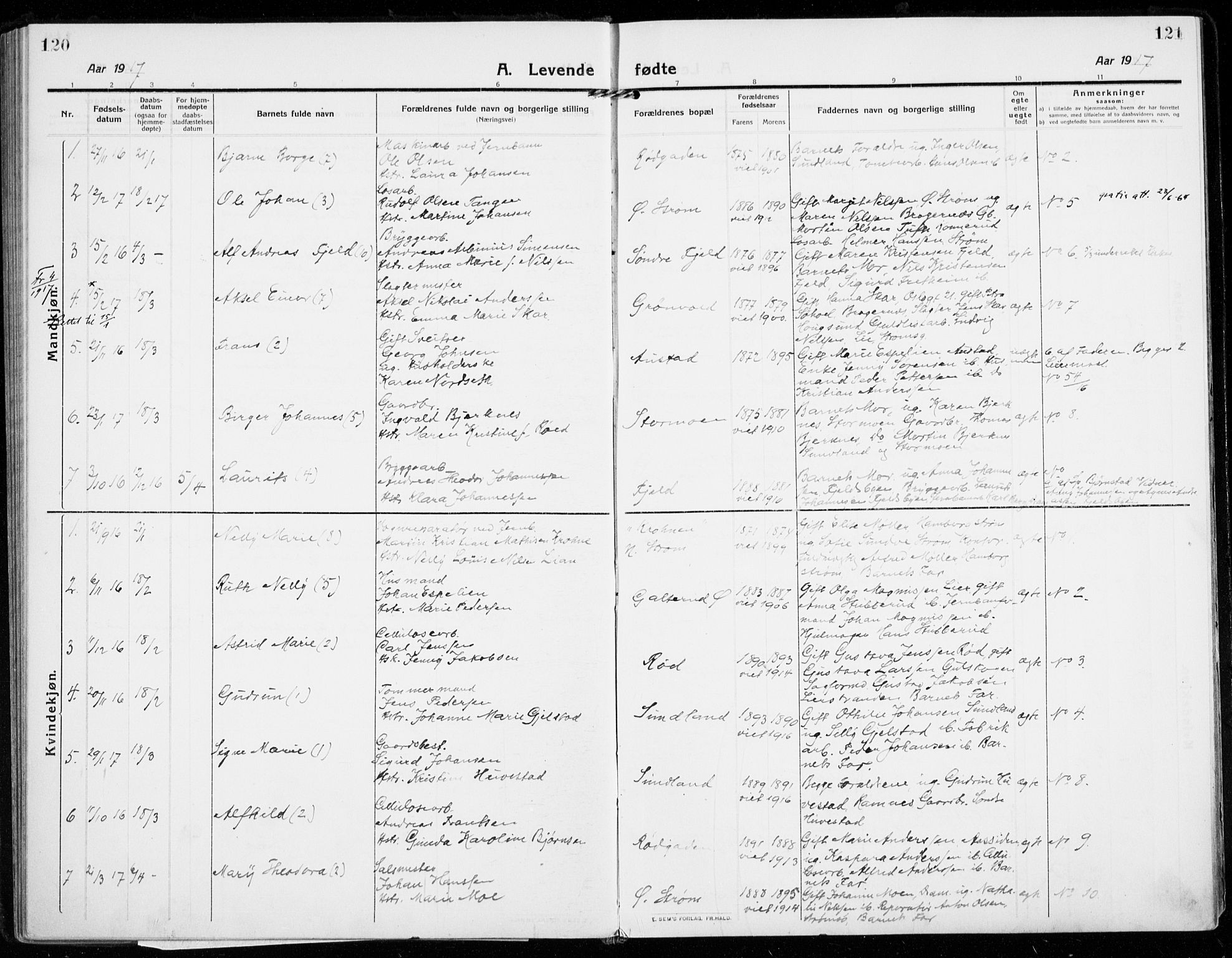 Strømsgodset kirkebøker, AV/SAKO-A-324/F/Fa/L0002: Parish register (official) no. 2, 1910-1920, p. 120-121