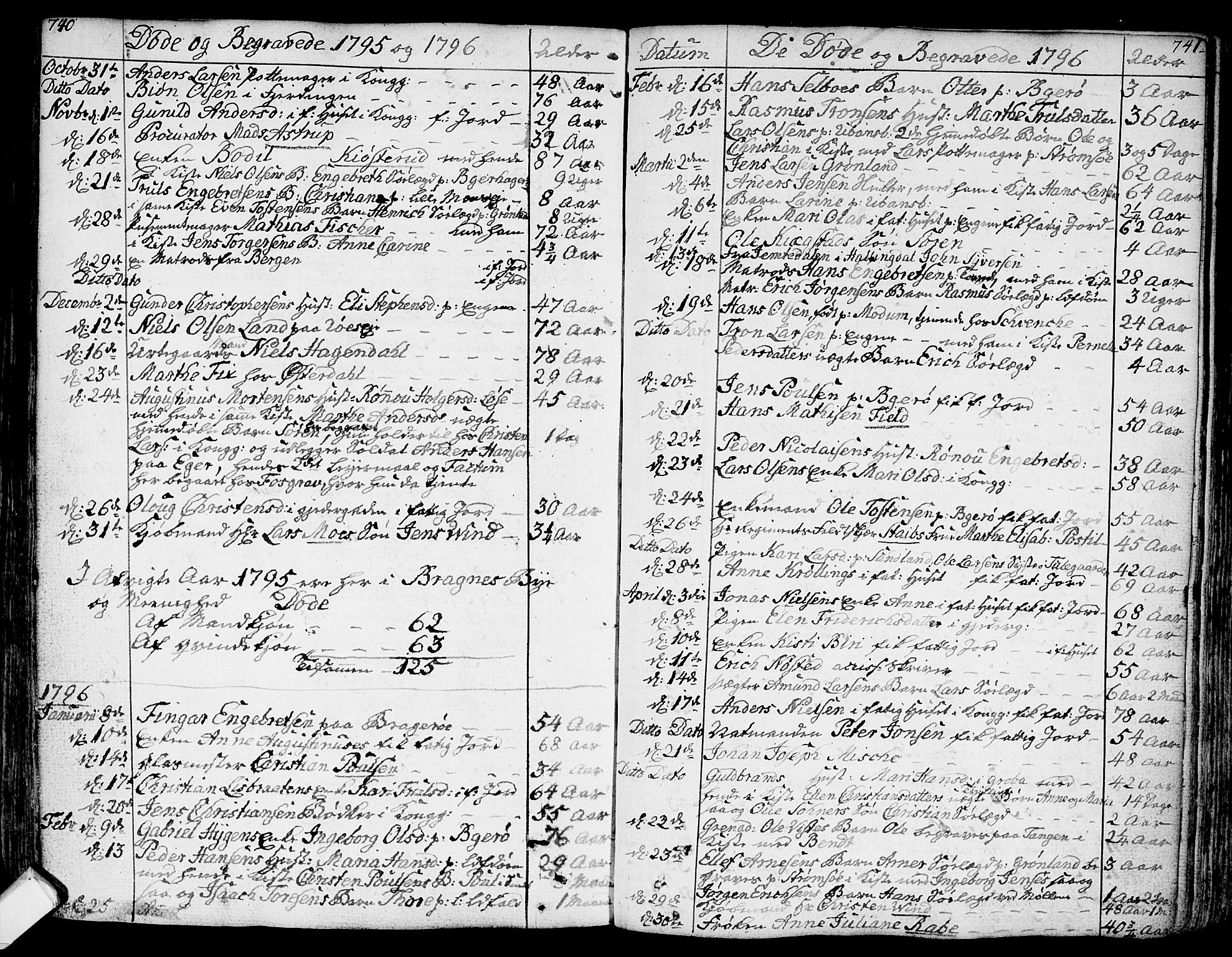 Bragernes kirkebøker, SAKO/A-6/F/Fa/L0006a: Parish register (official) no. I 6, 1782-1814, p. 740-741