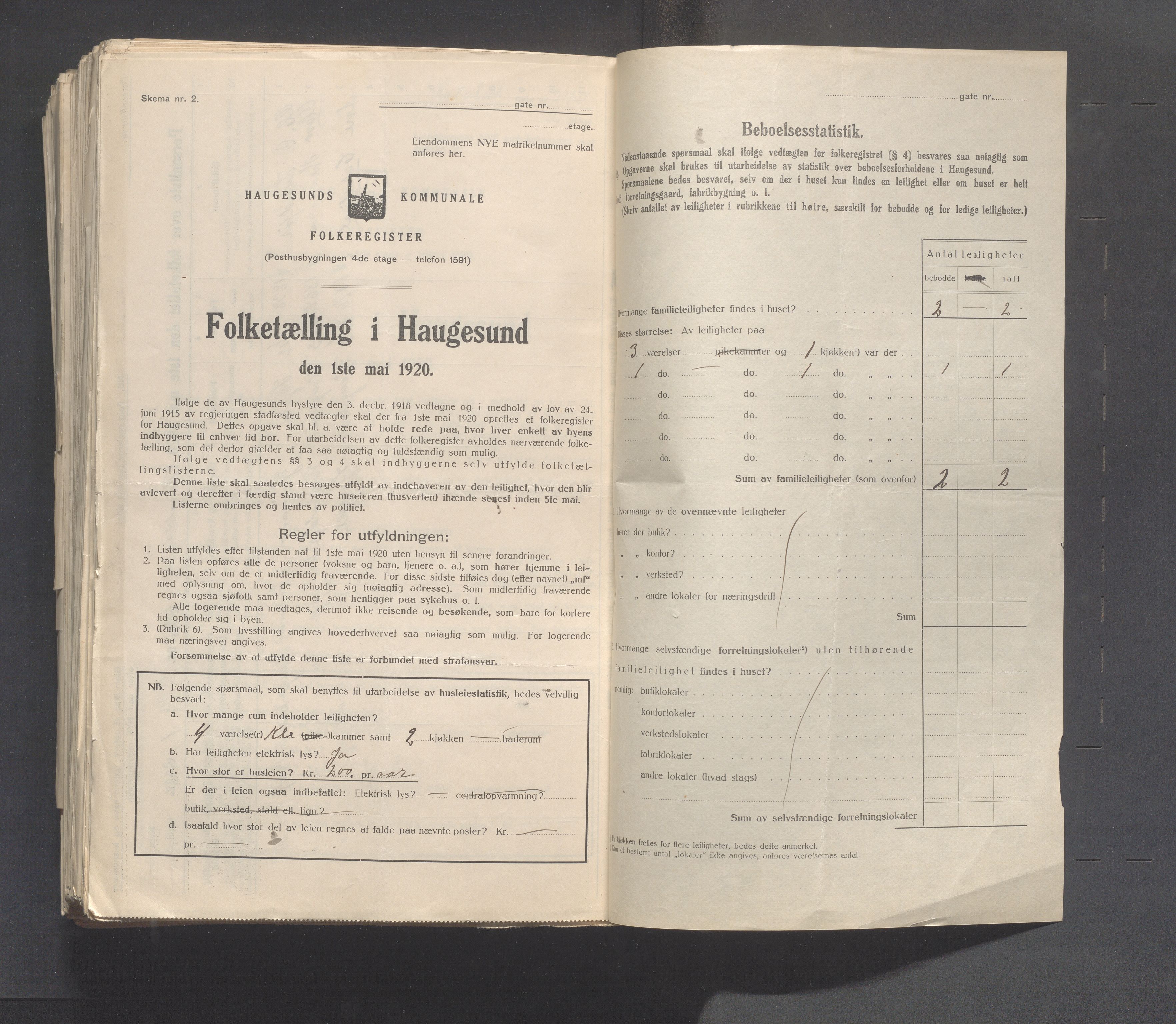 IKAR, Local census 1.5.1920 for Haugesund, 1920, p. 2092