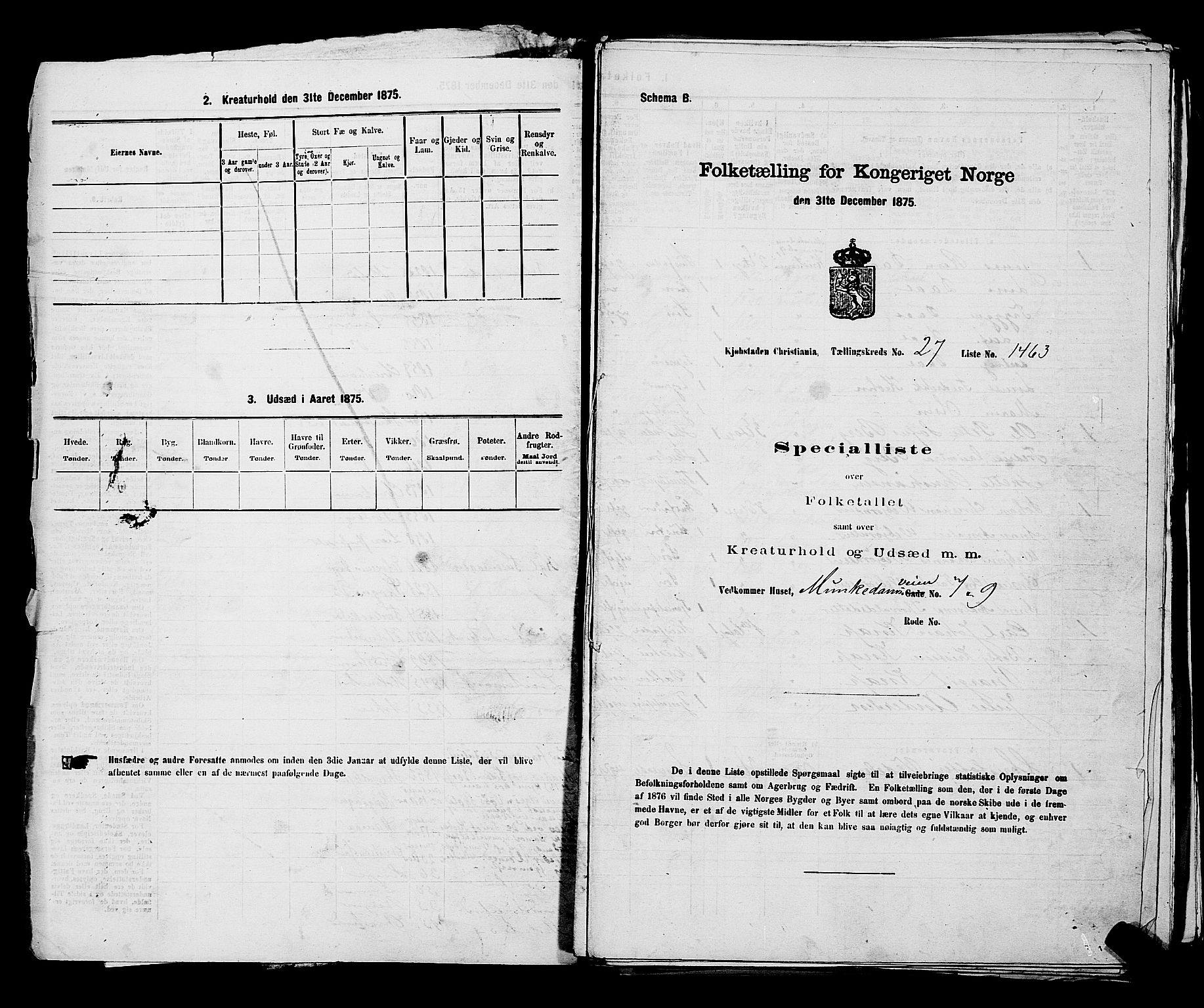 RA, 1875 census for 0301 Kristiania, 1875, p. 4244