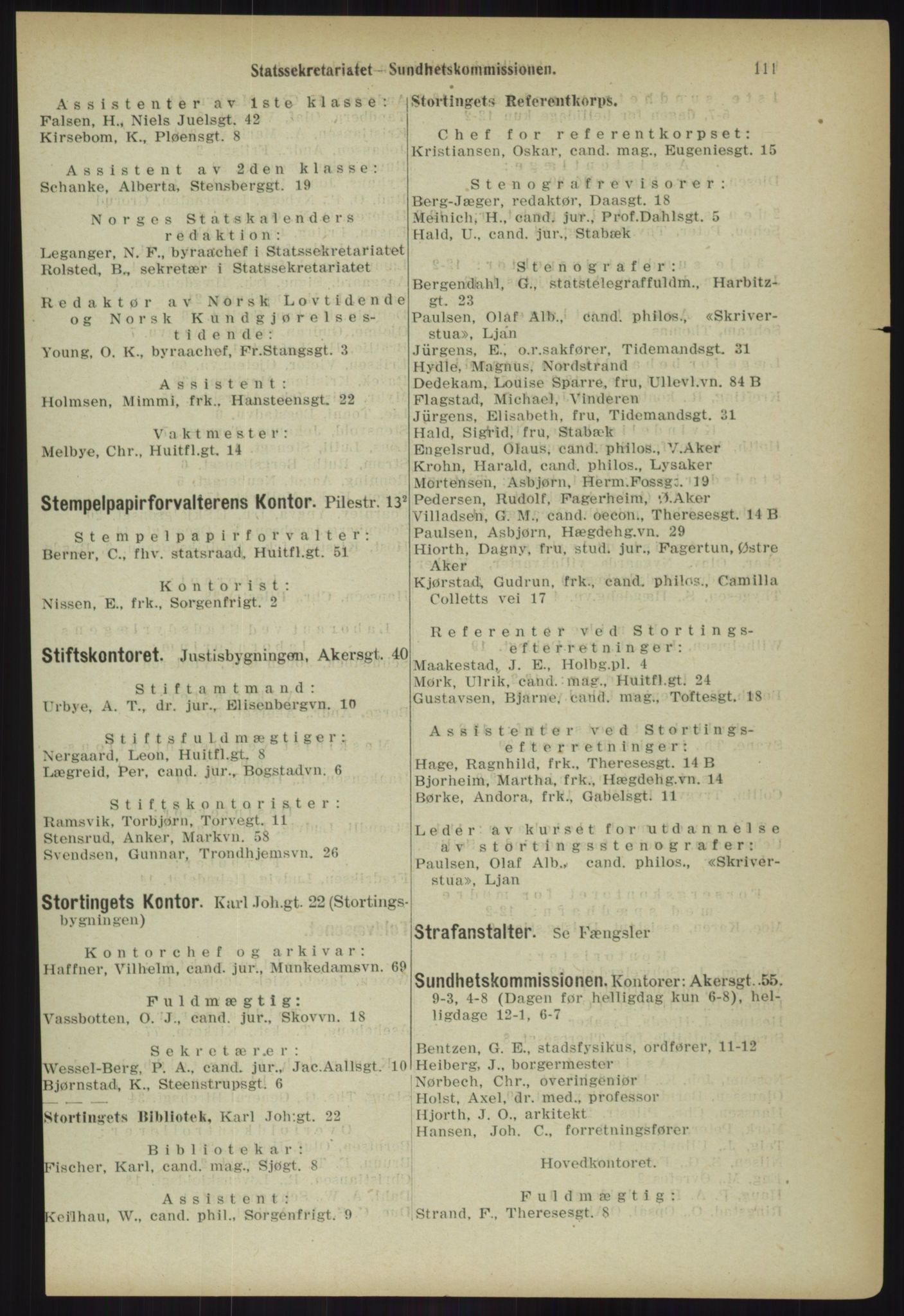 Kristiania/Oslo adressebok, PUBL/-, 1918, p. 118