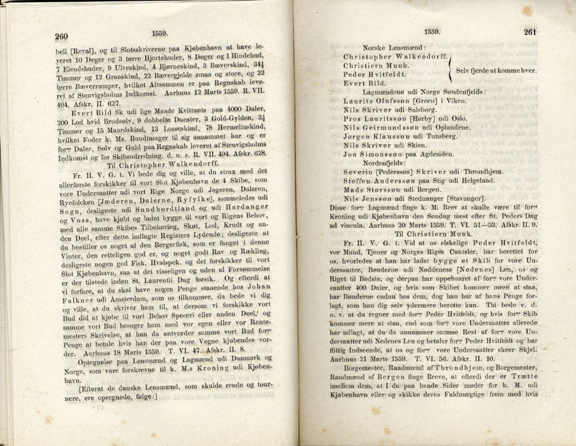 Publikasjoner utgitt av Det Norske Historiske Kildeskriftfond, PUBL/-/-/-: Norske Rigs-Registranter, bind 1, 1523-1571, p. 260-261