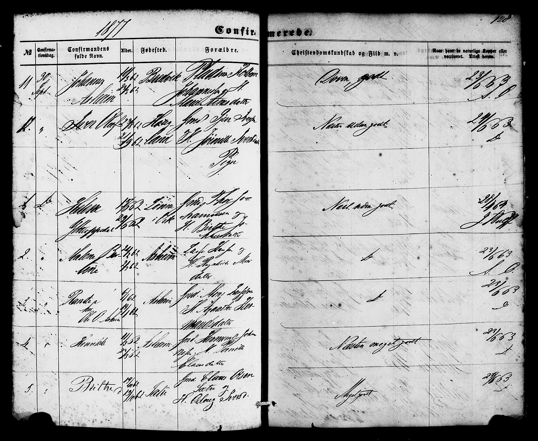 Gulen sokneprestembete, AV/SAB-A-80201/H/Haa/Haac/L0001: Parish register (official) no. C 1, 1859-1881, p. 128