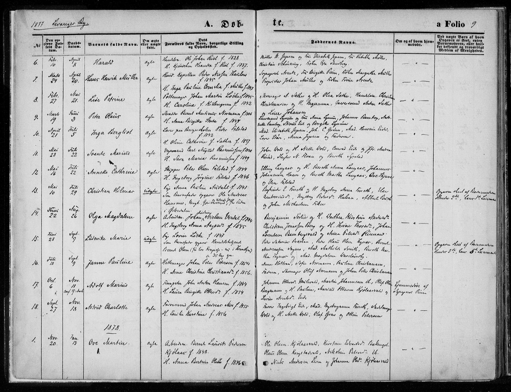 Ministerialprotokoller, klokkerbøker og fødselsregistre - Nord-Trøndelag, AV/SAT-A-1458/720/L0187: Parish register (official) no. 720A04 /1, 1875-1879, p. 9