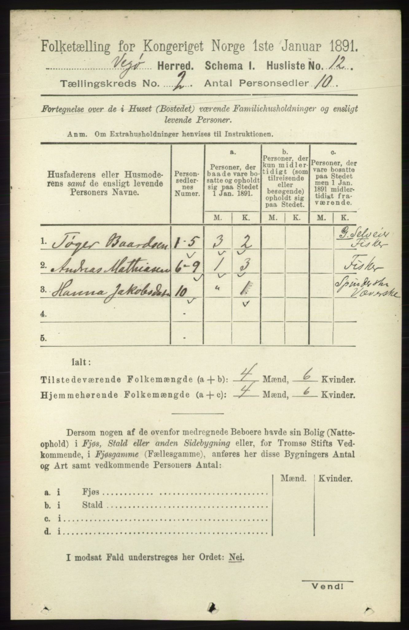 RA, 1891 census for 1815 Vega, 1891, p. 571