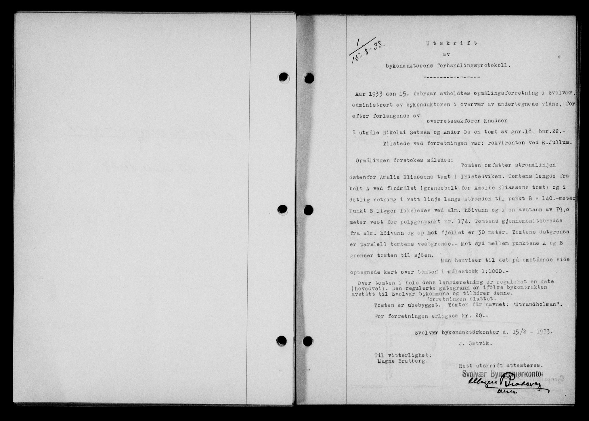 Lofoten sorenskriveri, SAT/A-0017/1/2/2C/L0027b: Mortgage book no. 27b, 1933-1933, Deed date: 15.03.1933