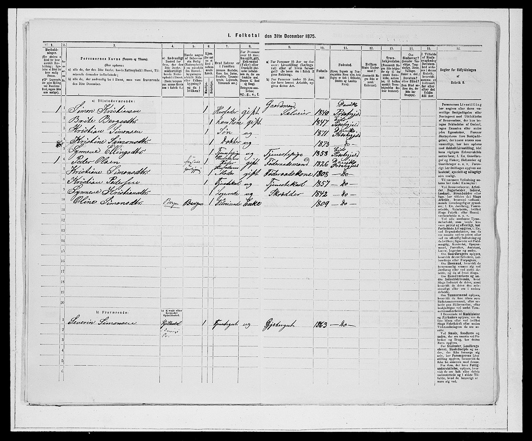 SAB, 1875 Census for 1442P Davik, 1875, p. 36