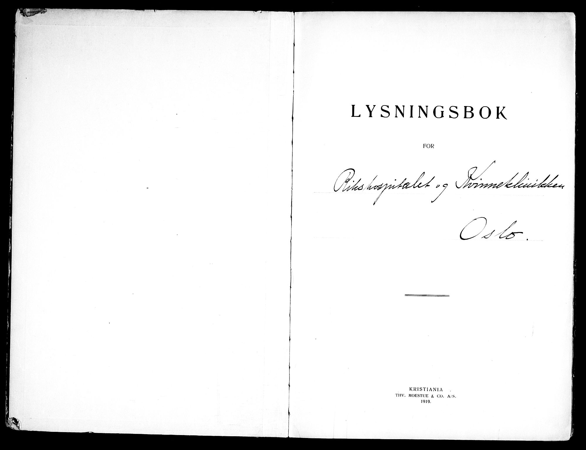 Rikshospitalet prestekontor Kirkebøker, SAO/A-10309b/H/L0001: Banns register no. 1, 1937-1969