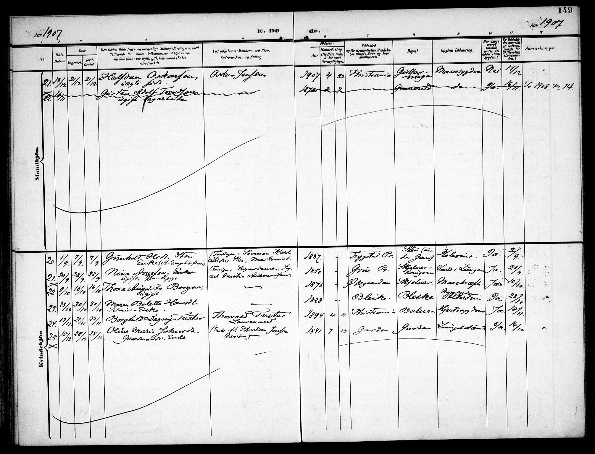 Fet prestekontor Kirkebøker, AV/SAO-A-10370a/F/Fa/L0016: Parish register (official) no. I 16, 1905-1914, p. 149