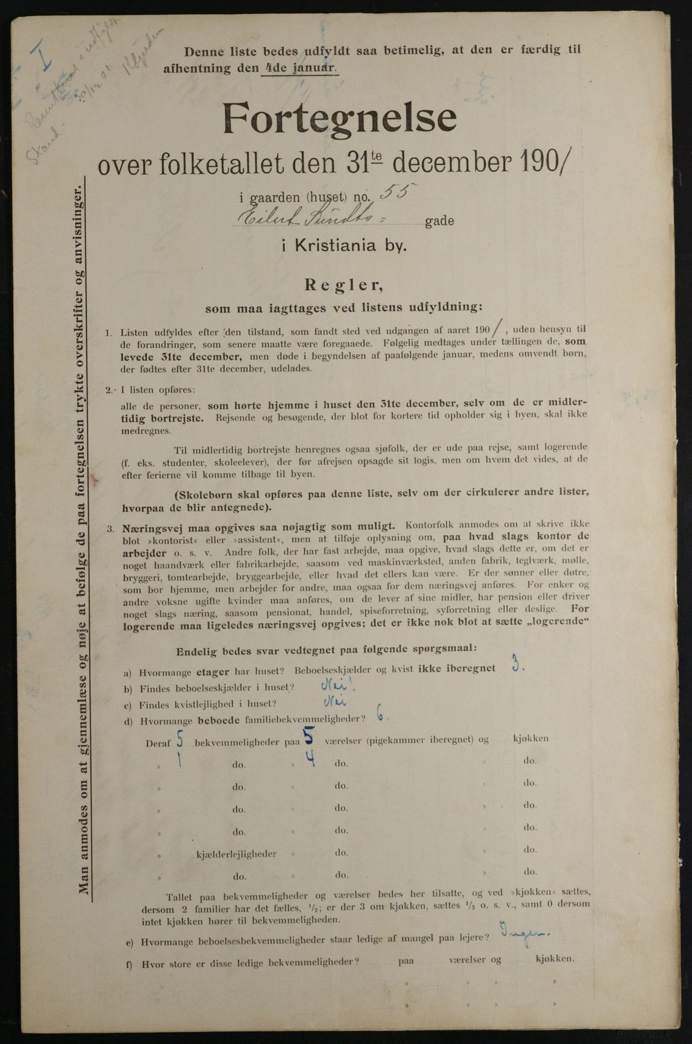 OBA, Municipal Census 1901 for Kristiania, 1901, p. 3110