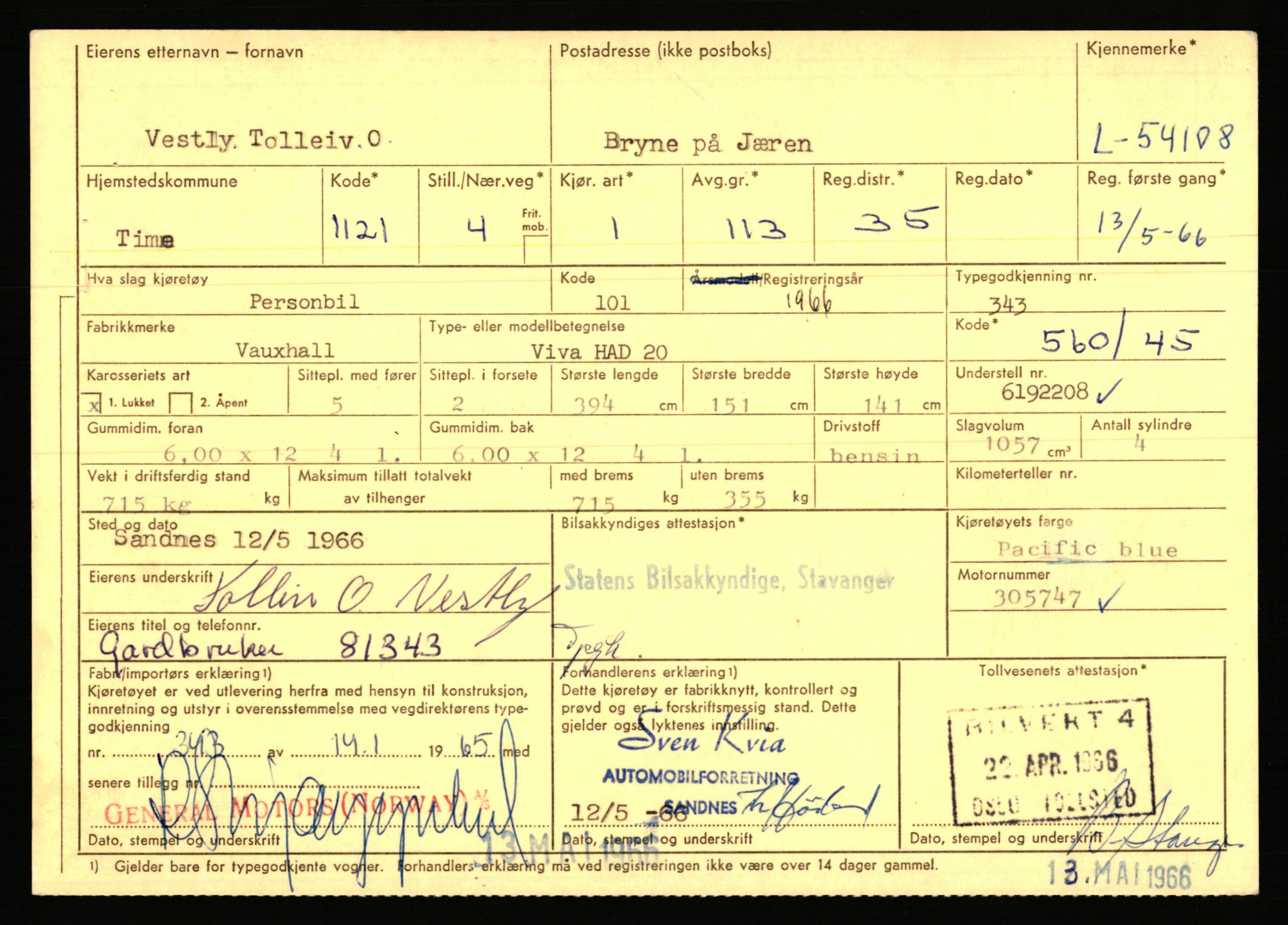 Stavanger trafikkstasjon, AV/SAST-A-101942/0/F/L0053: L-52900 - L-54199, 1930-1971, p. 2669