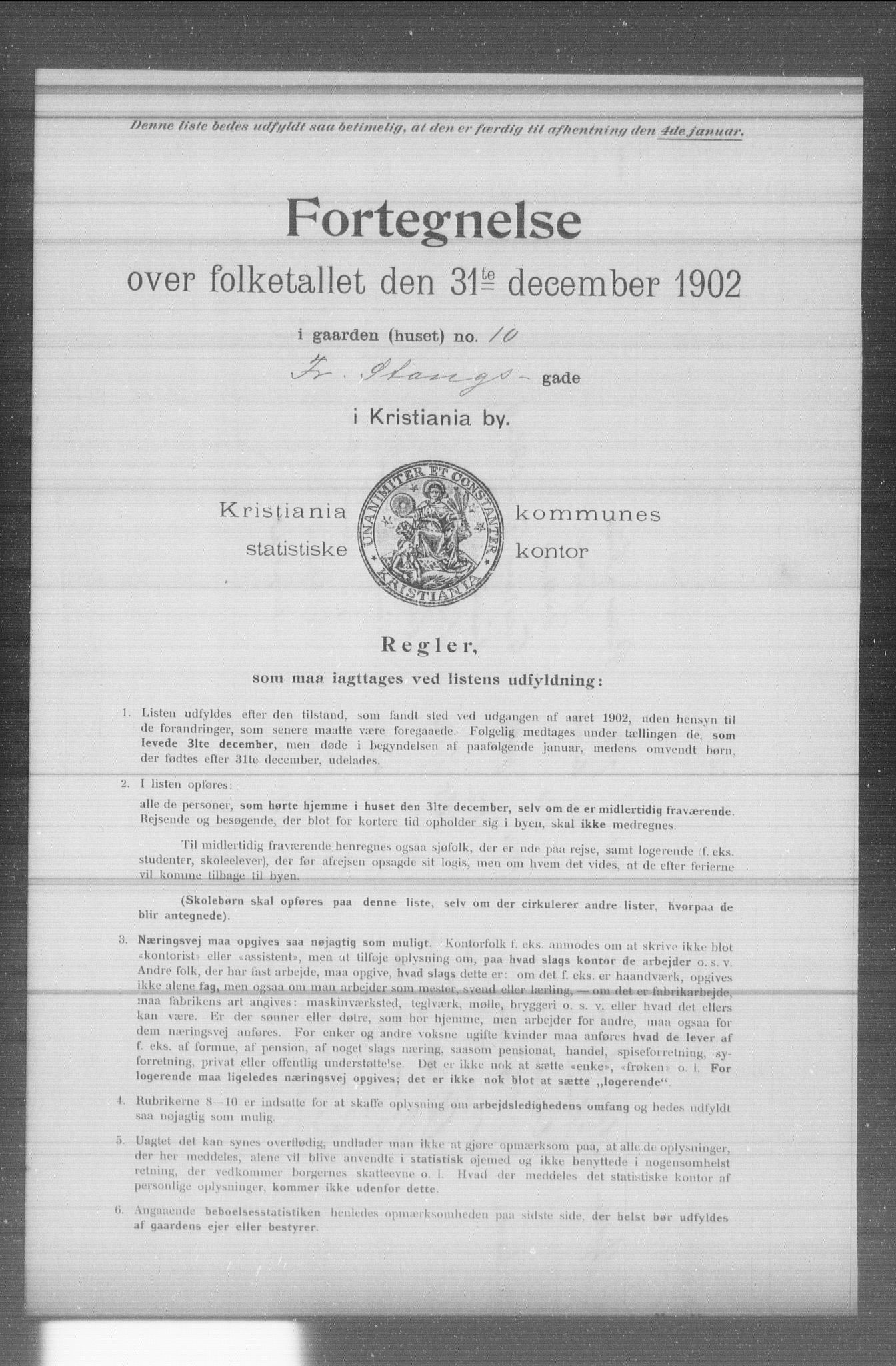 OBA, Municipal Census 1902 for Kristiania, 1902, p. 5166