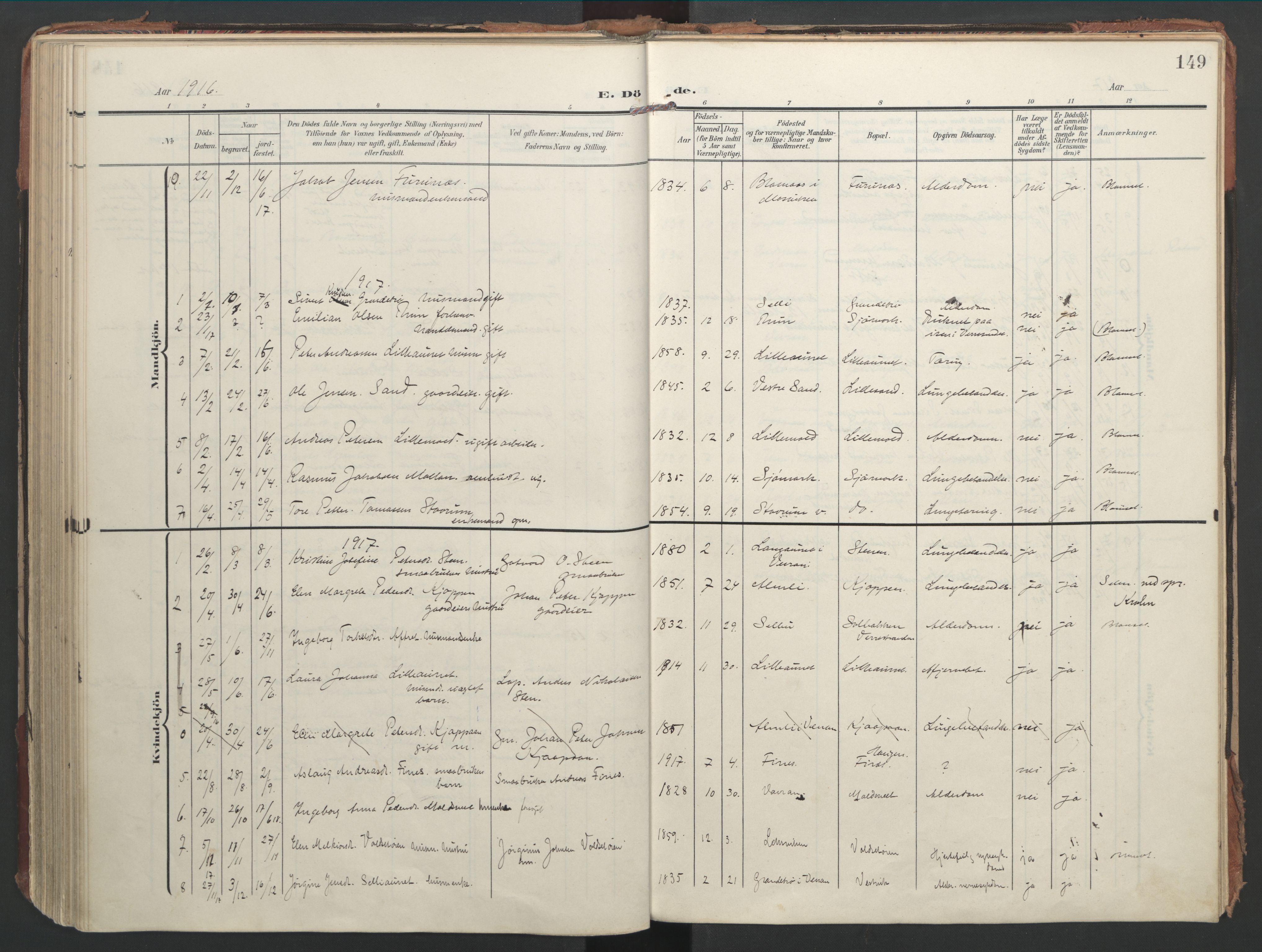 Ministerialprotokoller, klokkerbøker og fødselsregistre - Nord-Trøndelag, AV/SAT-A-1458/744/L0421: Parish register (official) no. 744A05, 1905-1930, p. 149