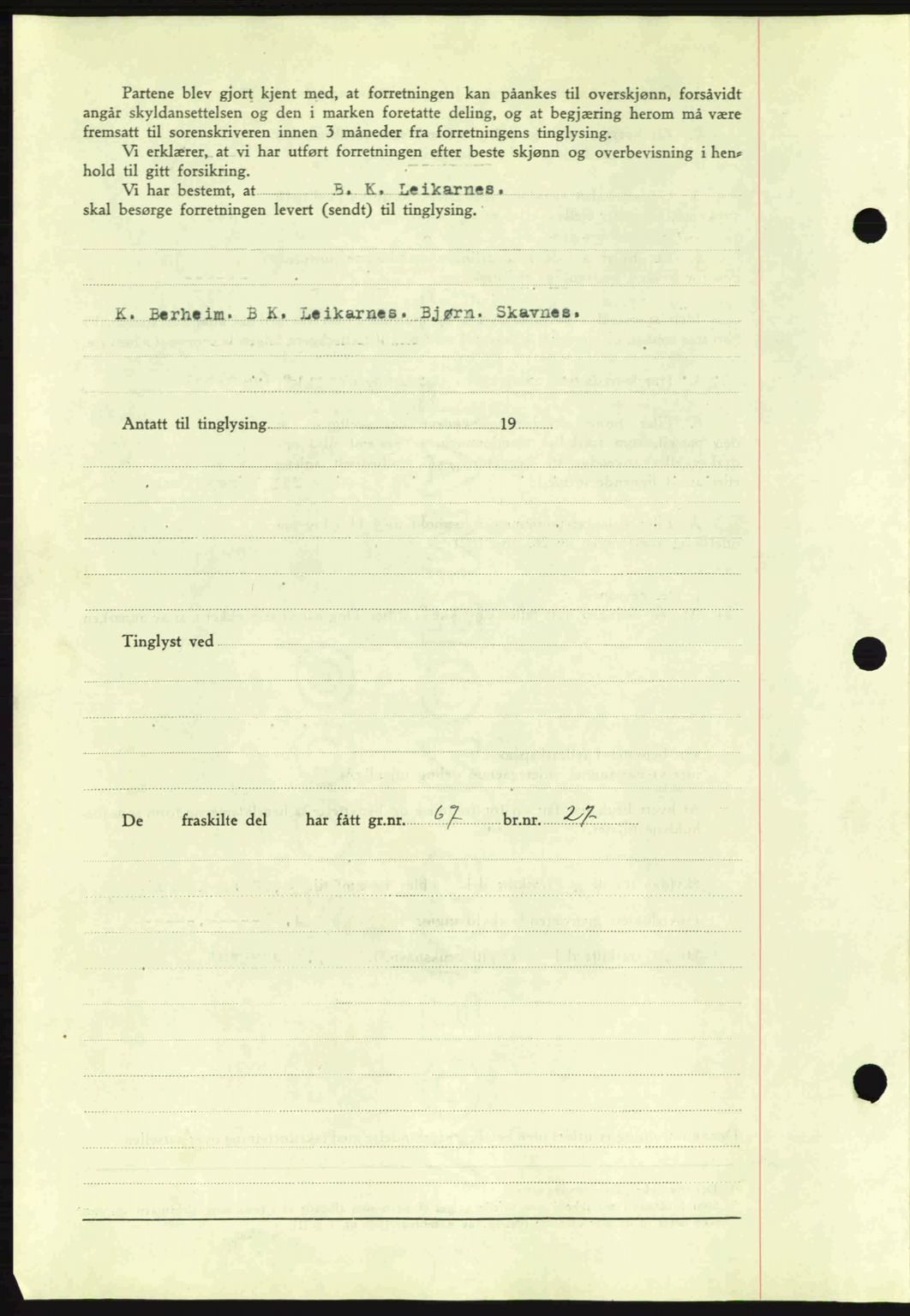 Romsdal sorenskriveri, AV/SAT-A-4149/1/2/2C: Mortgage book no. A7, 1939-1939, Diary no: : 1153/1939