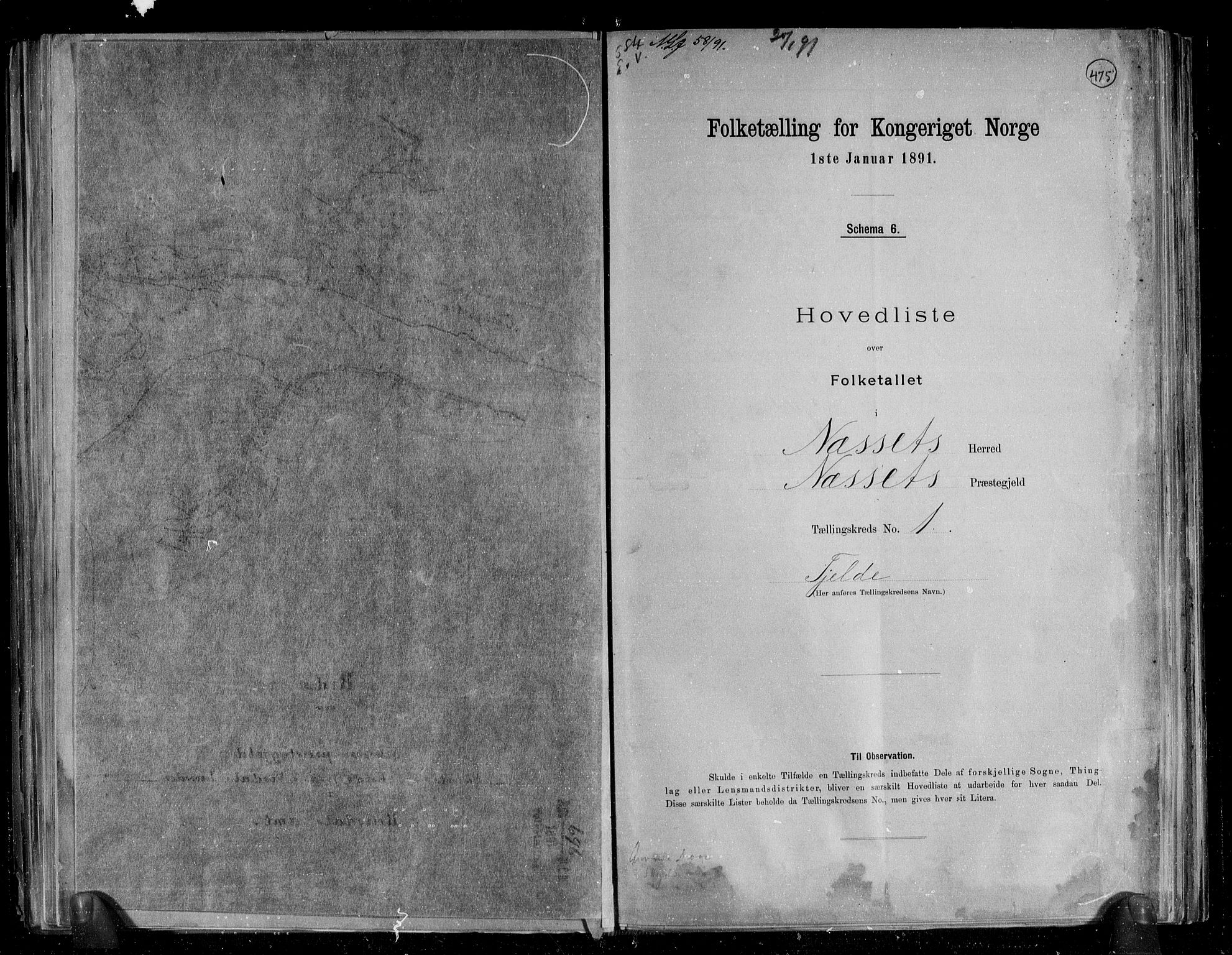 RA, 1891 census for 1543 Nesset, 1891, p. 5